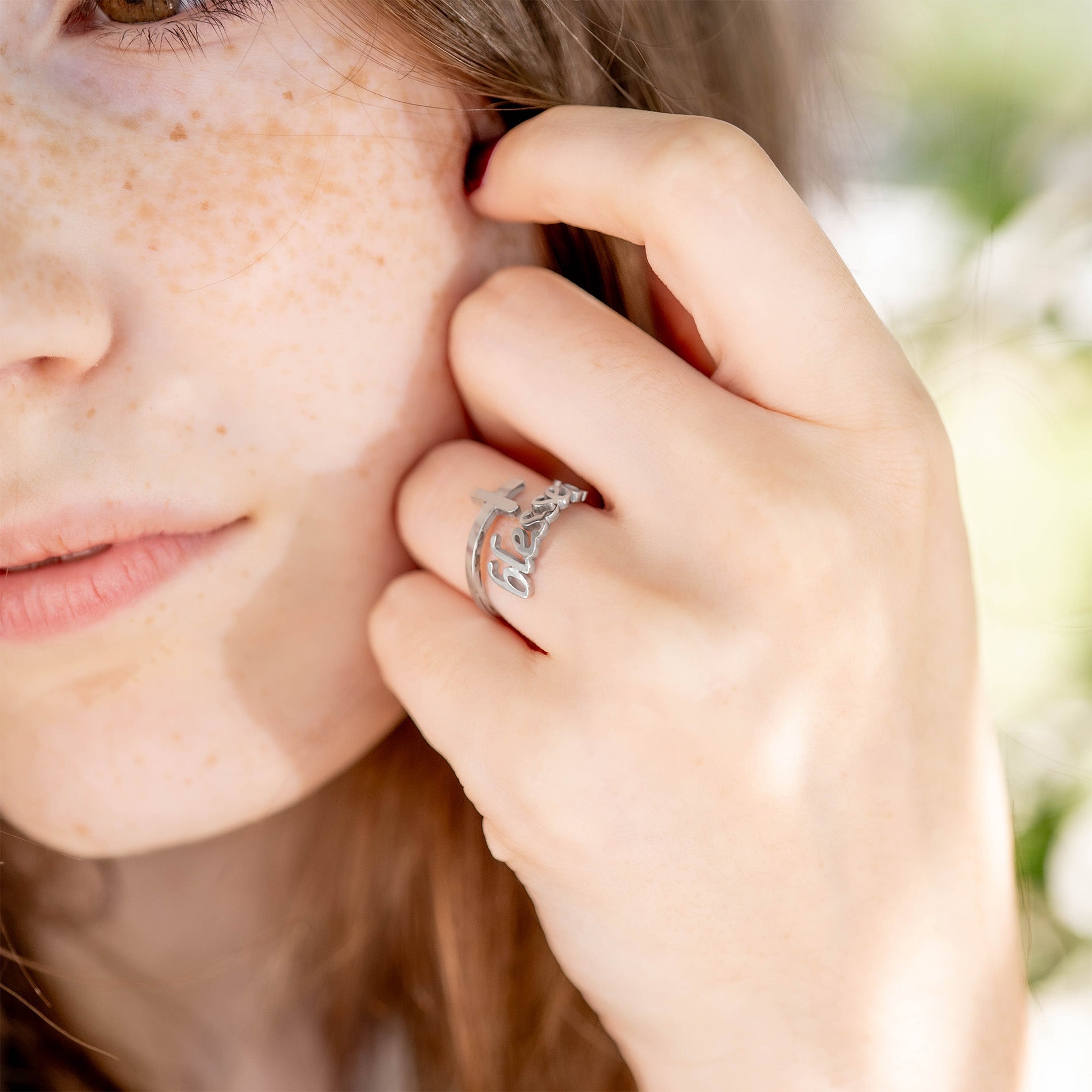 18K Gold PVD Stainless Steel Adjustable Blessed Ring / KSS0007、mySite、dreamappss