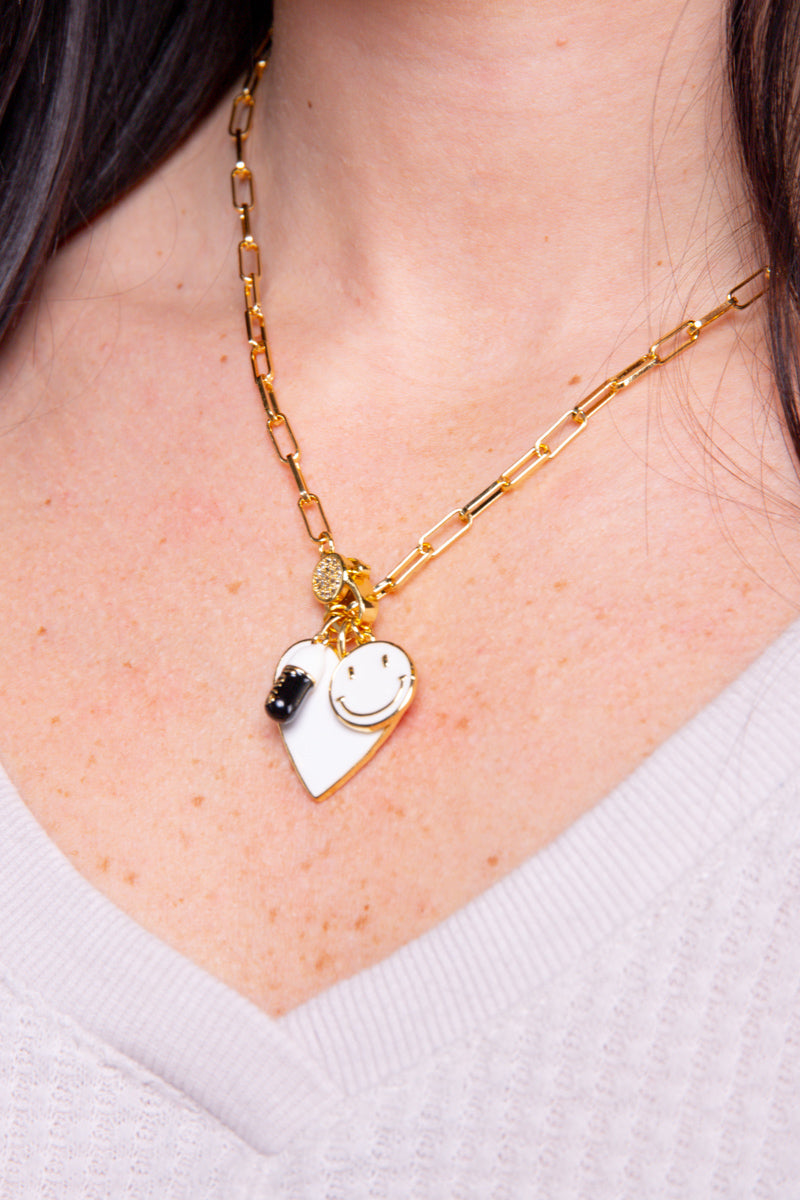 Smiley Heart Charm Necklace - FINAL SALE、mySite、hinf8tx79