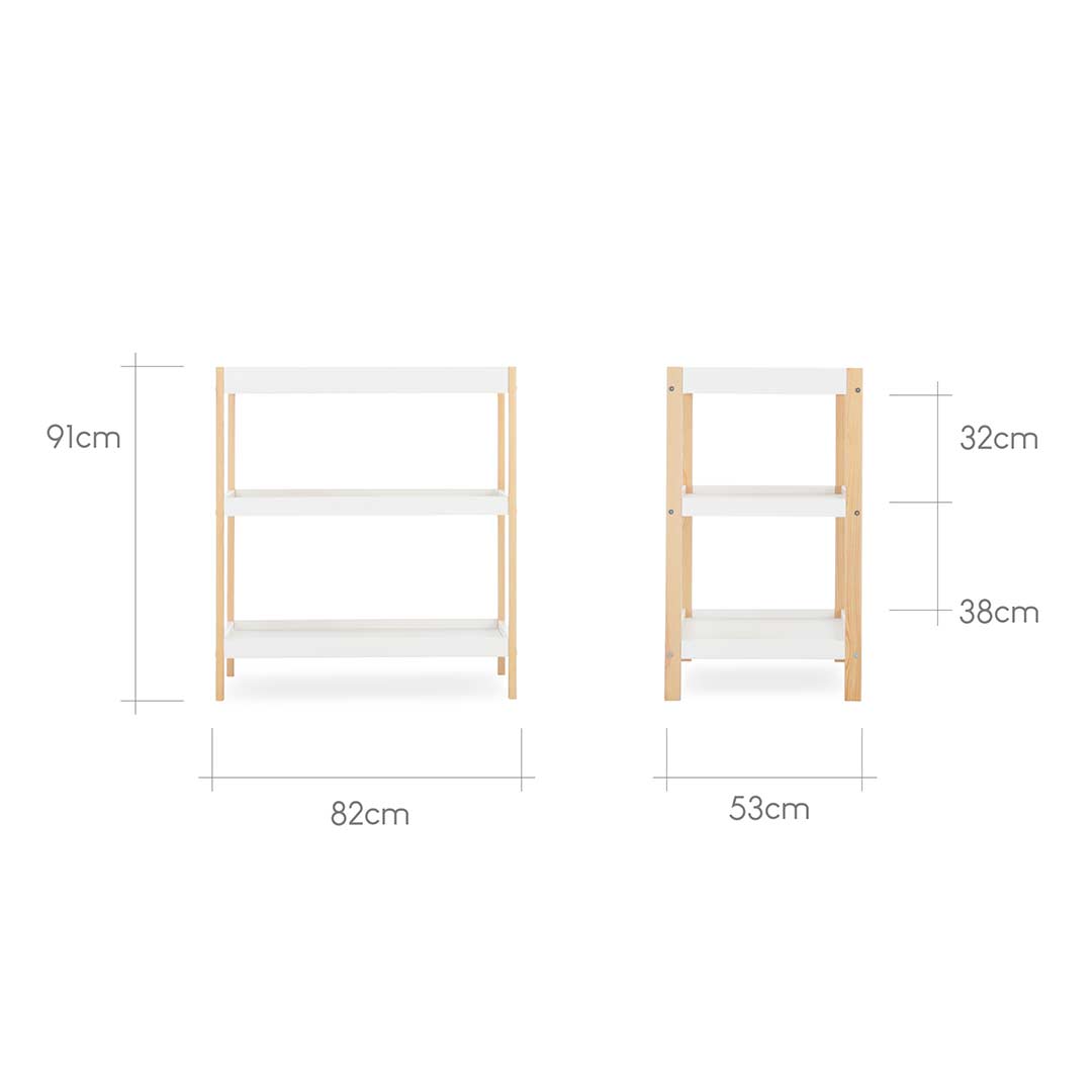  CuddleCo Nola 3 Piece Set Changer, Cot Bed + Clothes Rail - White/Natural、mySite、merchandisen
