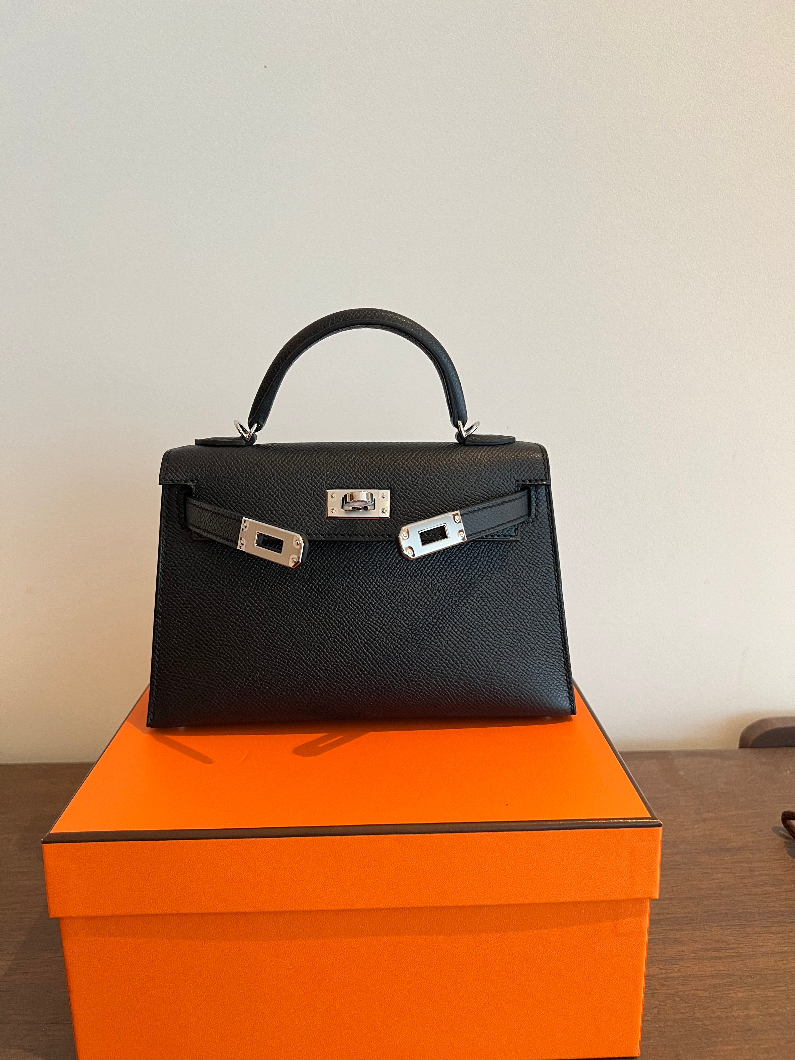 Hermès Mini Kelly 20 Black Epsom PHW、mySite、garminoutage.com