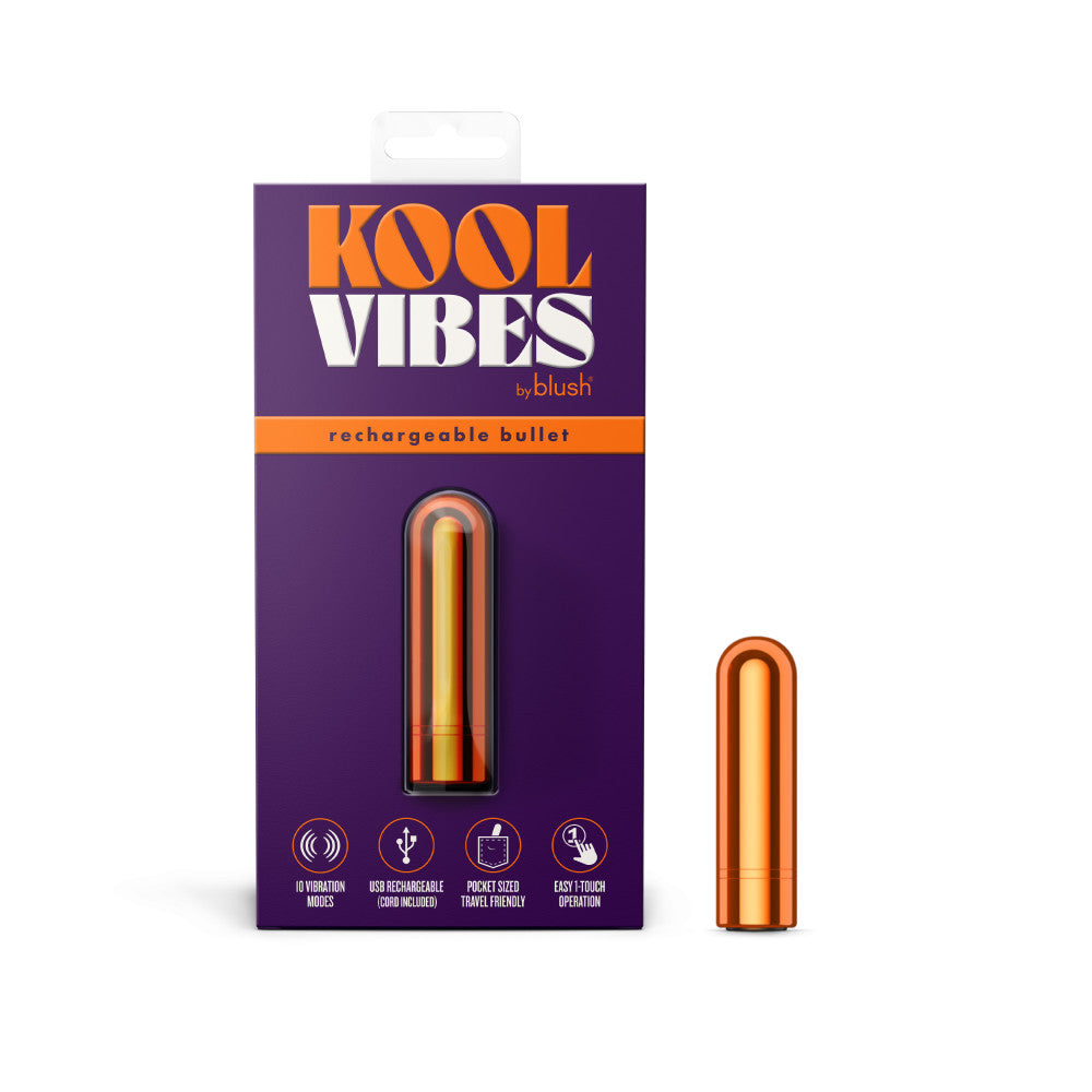 Kool Vibes By Blush® | Discreet & Travel-Friendly Mini Bullet Vibrator - 10 Vibration Modes Clitoral Stimulator - Tangerine、mySite、bottomscart