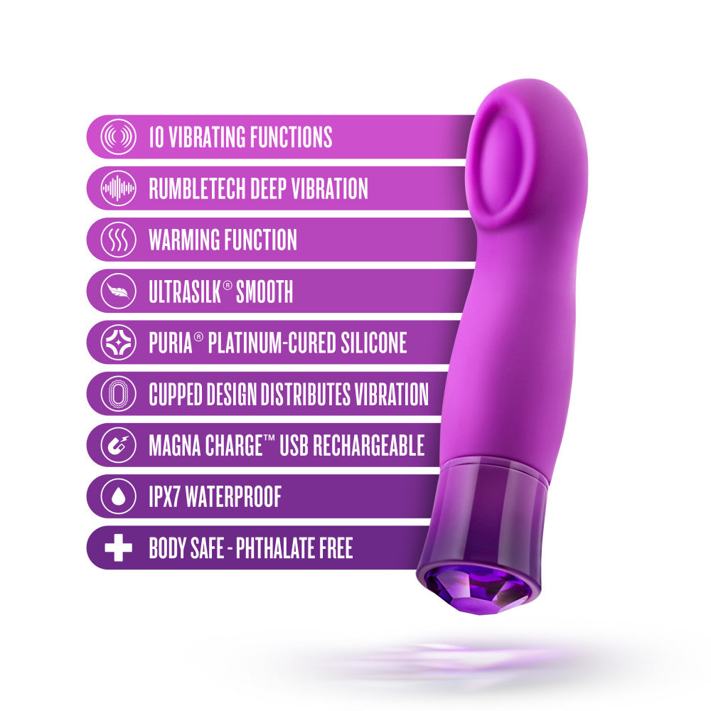 Oh My Gem By Blush® | Charm: 5.5 Inch Warming G Spot Stimulation Vibrator in Amethyst with Powerful RumboTech™ Technology、mySite、bottomscart