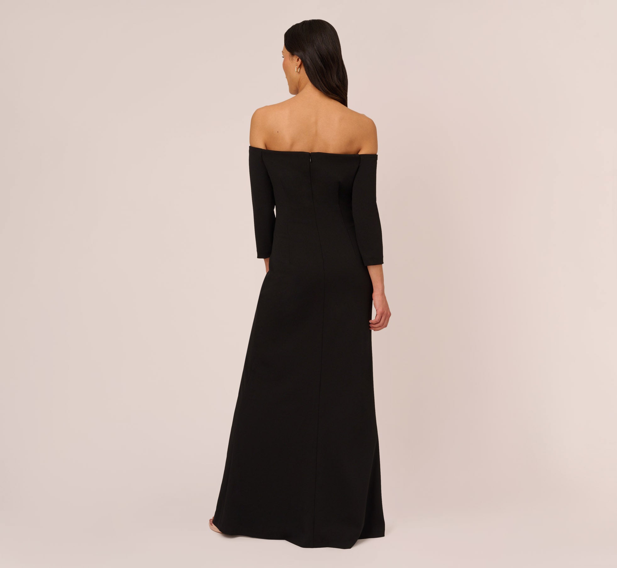 Off The Shoulder Cascading Ruffle Gown In Black、mySite、solidvoid