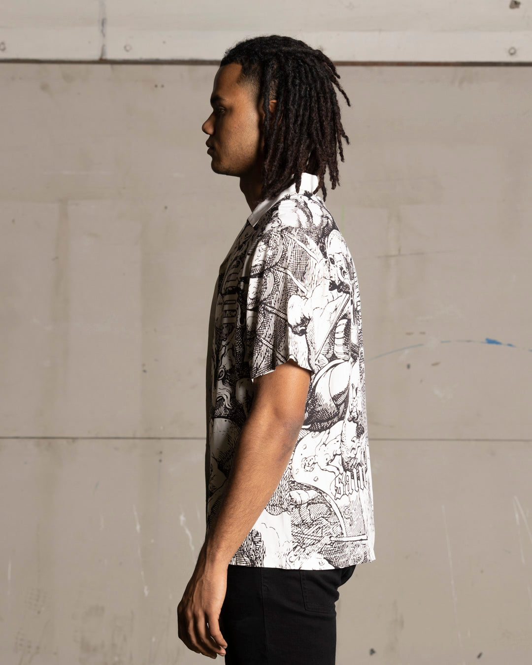 Saint Morta Babylon Short Sleeve Shirt Black/White、mySite、zt4zffjzw