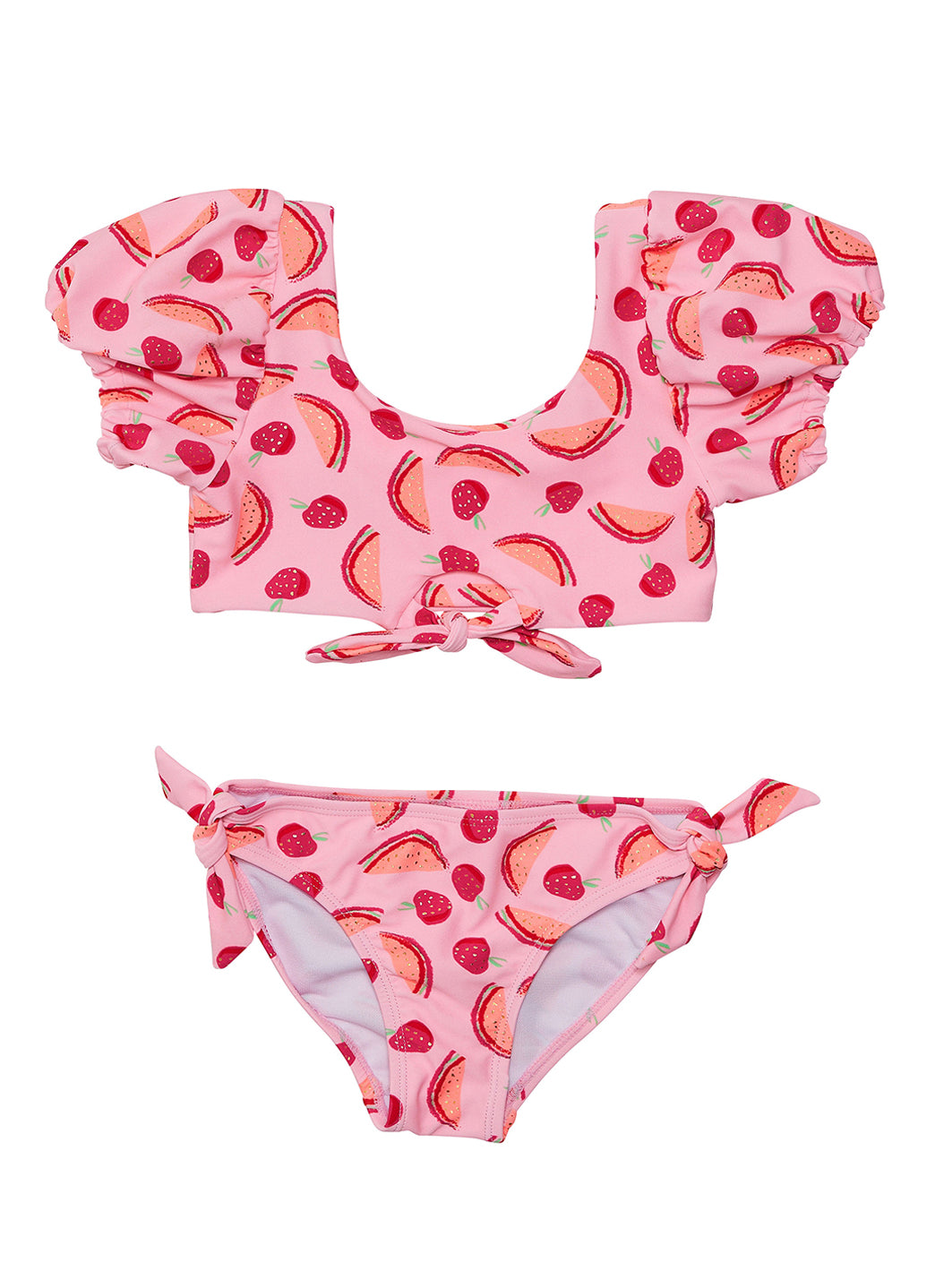 Snapper Rock Girls' Berry Sweet Knot Front Two Piece Bikini Set (Toddler, Little Kid, Big Kid)、mySite、noshort