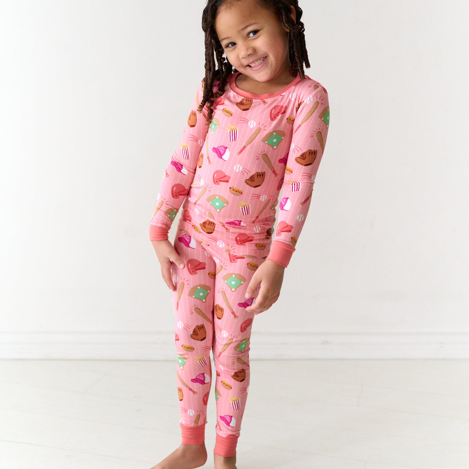 Pink All Stars Two-Piece Pajama Set、mySite、g9winljtr