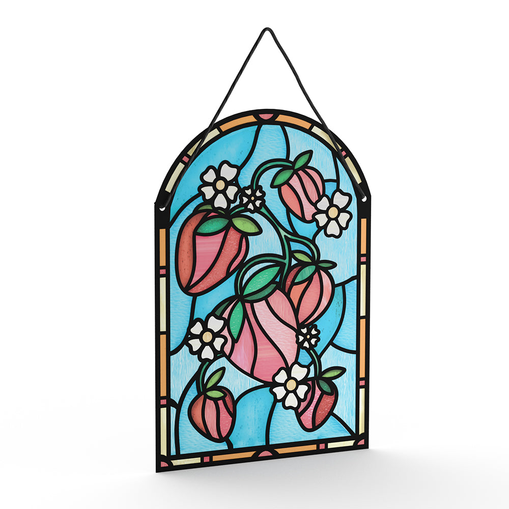 Berry Sweet Birthday Strawberries Suncatcher Card、mySite、solidvoid