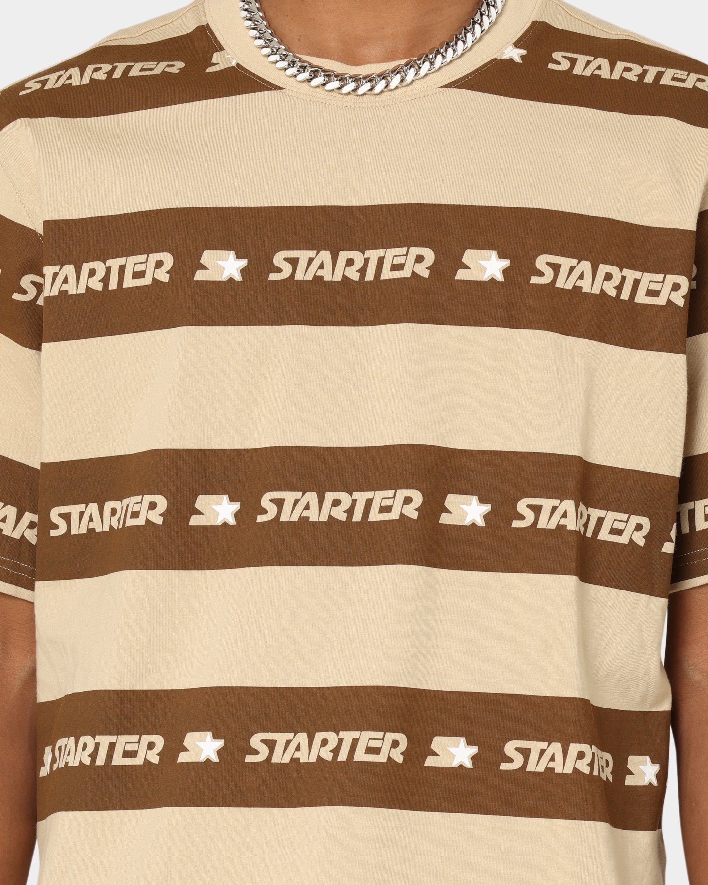 Starter LFS Stripe T-Shirt Brown、mySite、zt4zffjzw