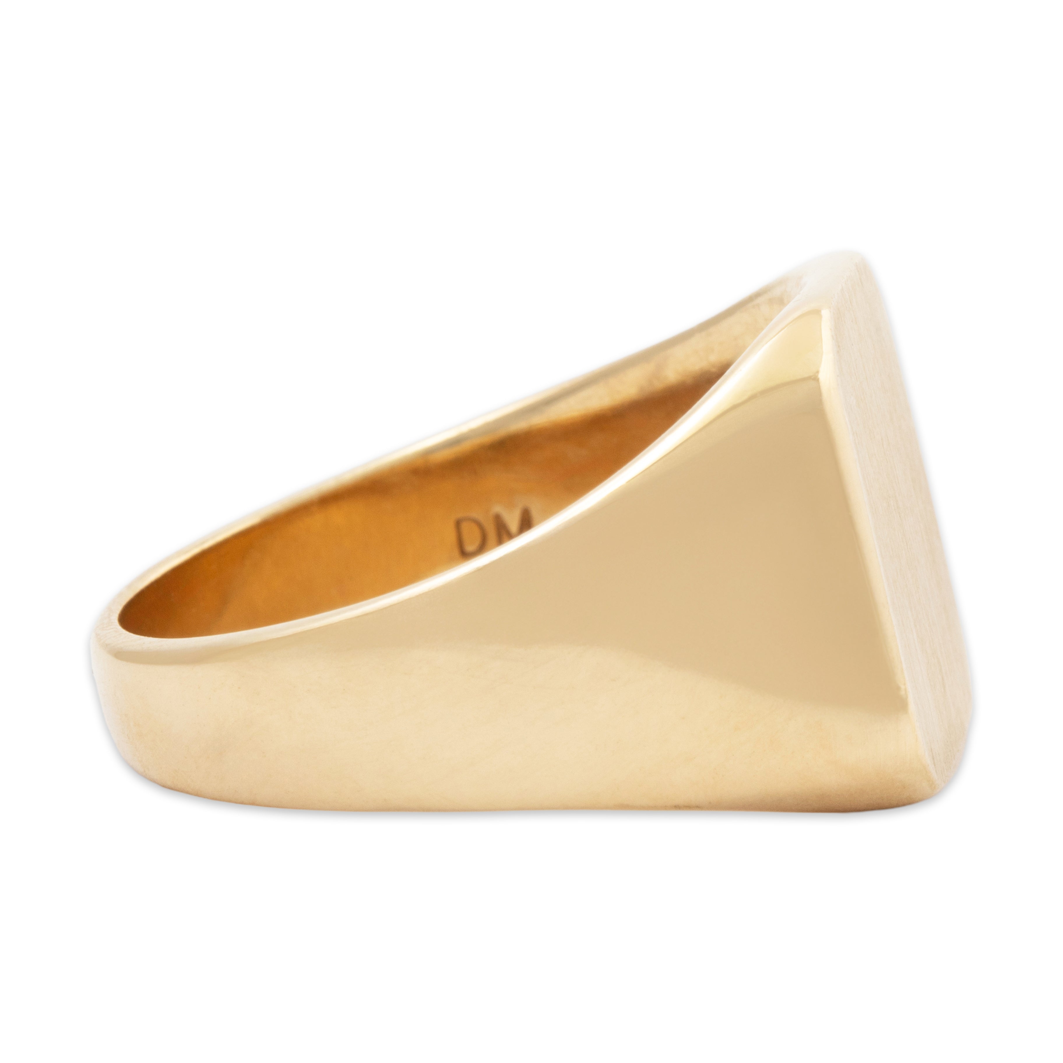 Vintage Heavy 14k Yellow Gold Brushed Finish Signet Ring 10、mySite、hinf8tx79