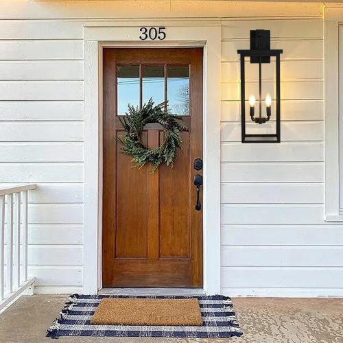 (Same as W1340119953/L1014) 4-Light Black Outdoor Wall Light (No Bulbs)、、eastwooduniform