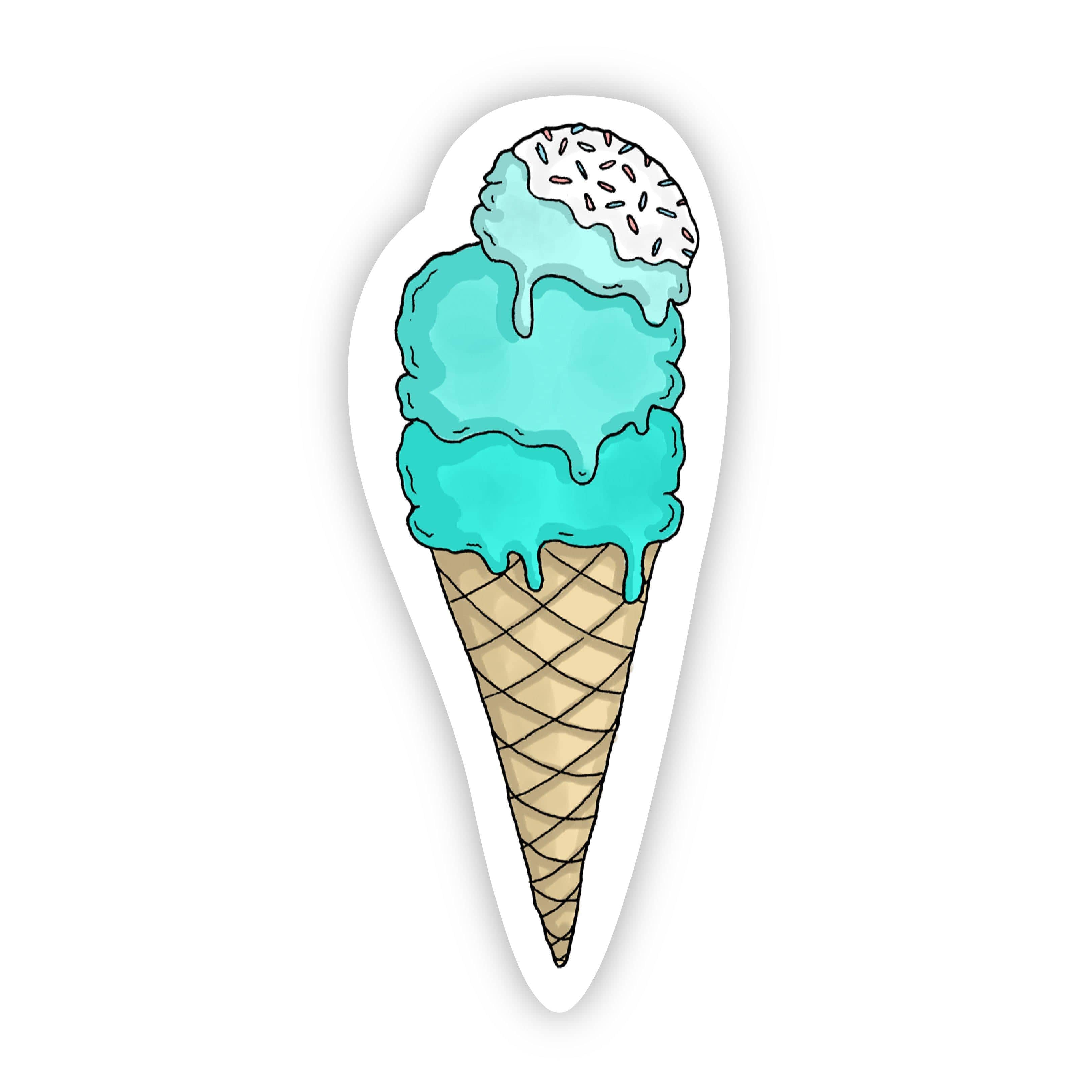  Mint Ice Cream Cone Sticker、mySite、elrpsem3k