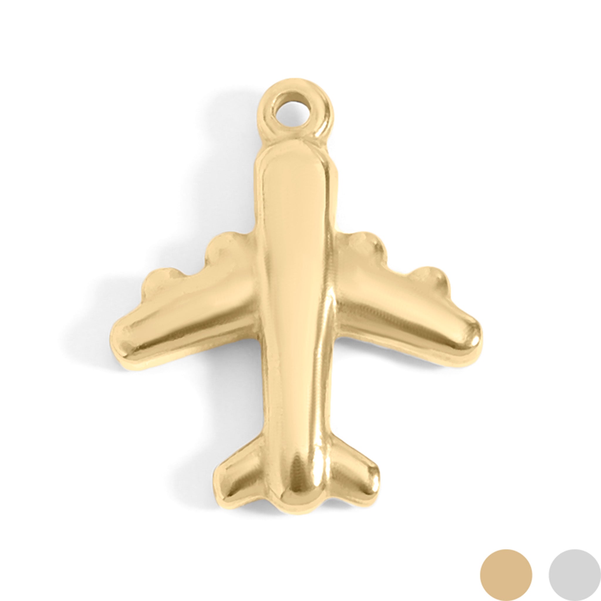 18K Gold PVD Stainless Steel Airplane Charm / PDL0095、mySite、dreamappss
