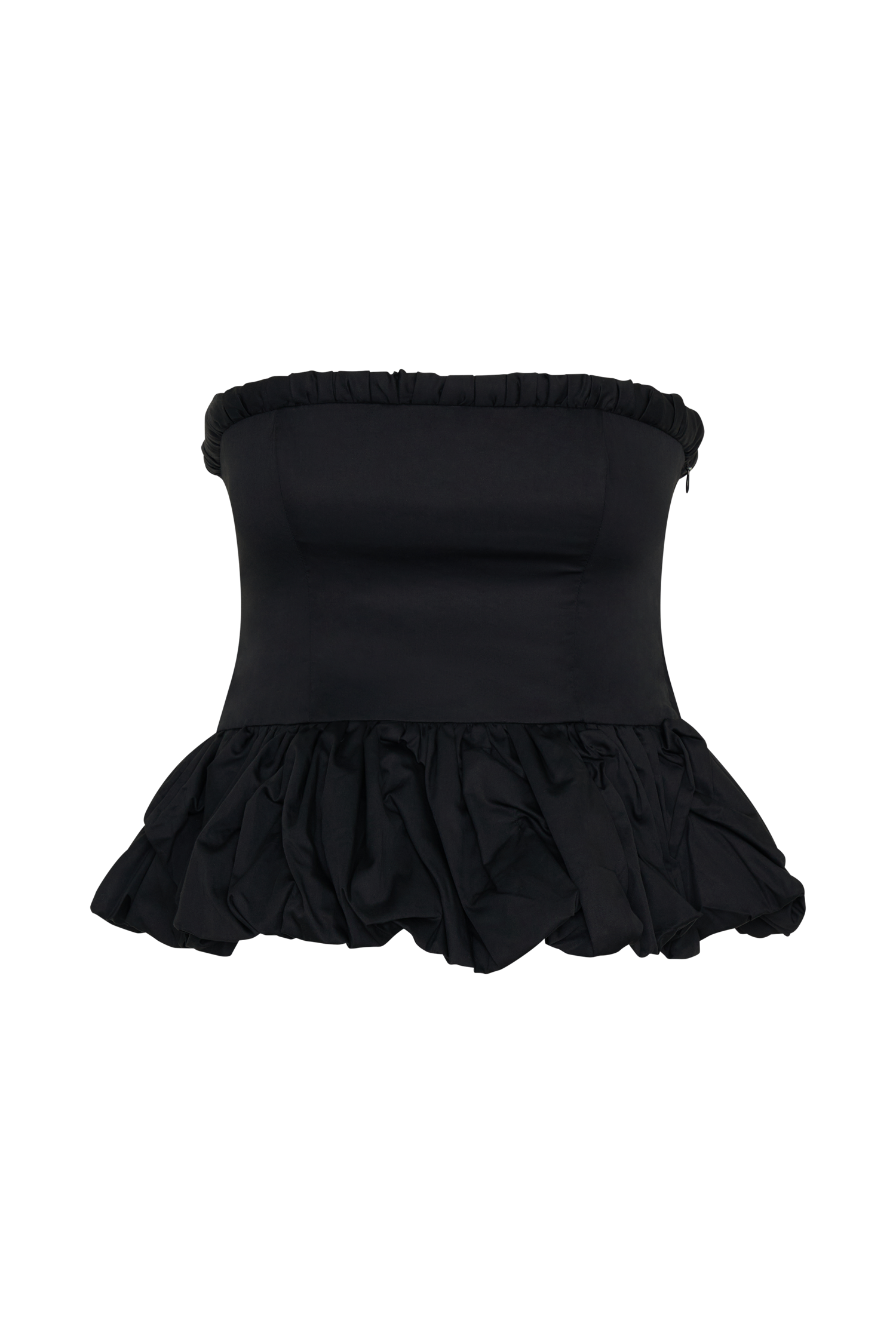 Cora Ruched Strapless Top - Black、mySite、solidvoid