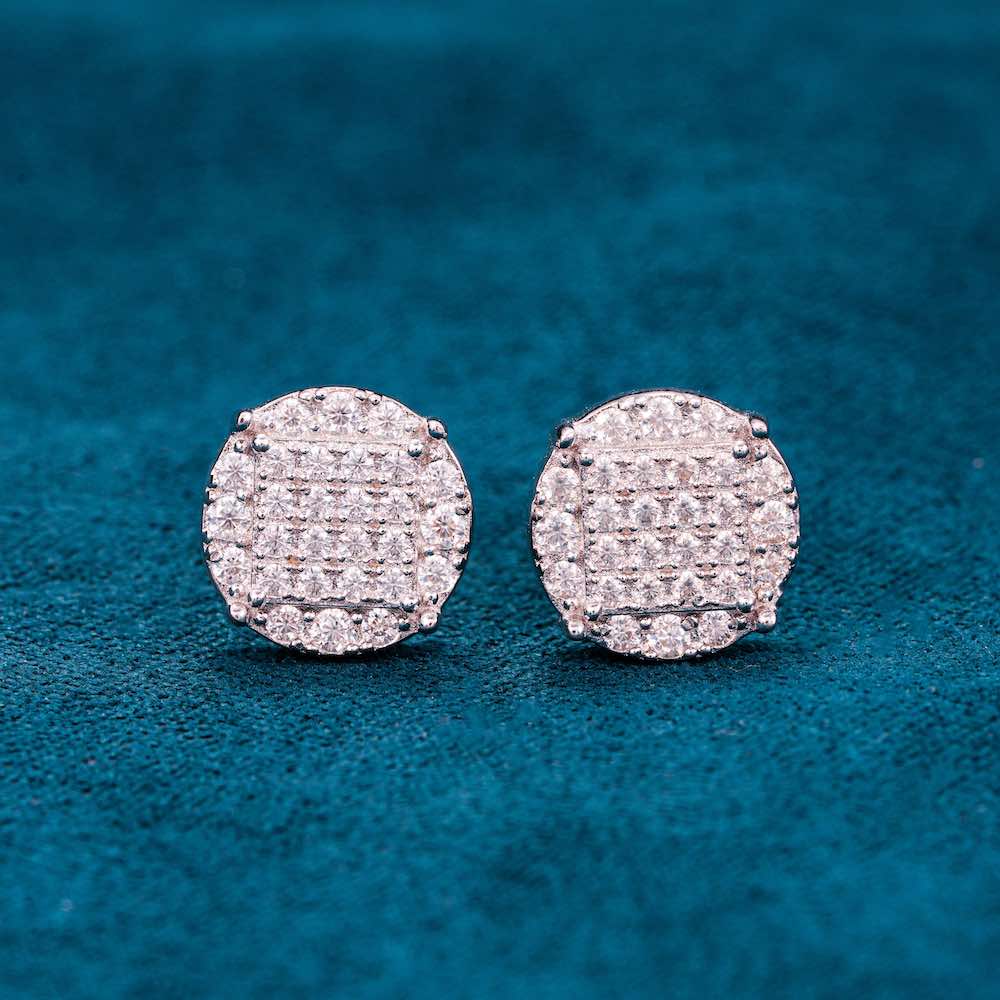 10MM 6-Row Moissanite Square Stud Earrings、mySite、hinf8tx79