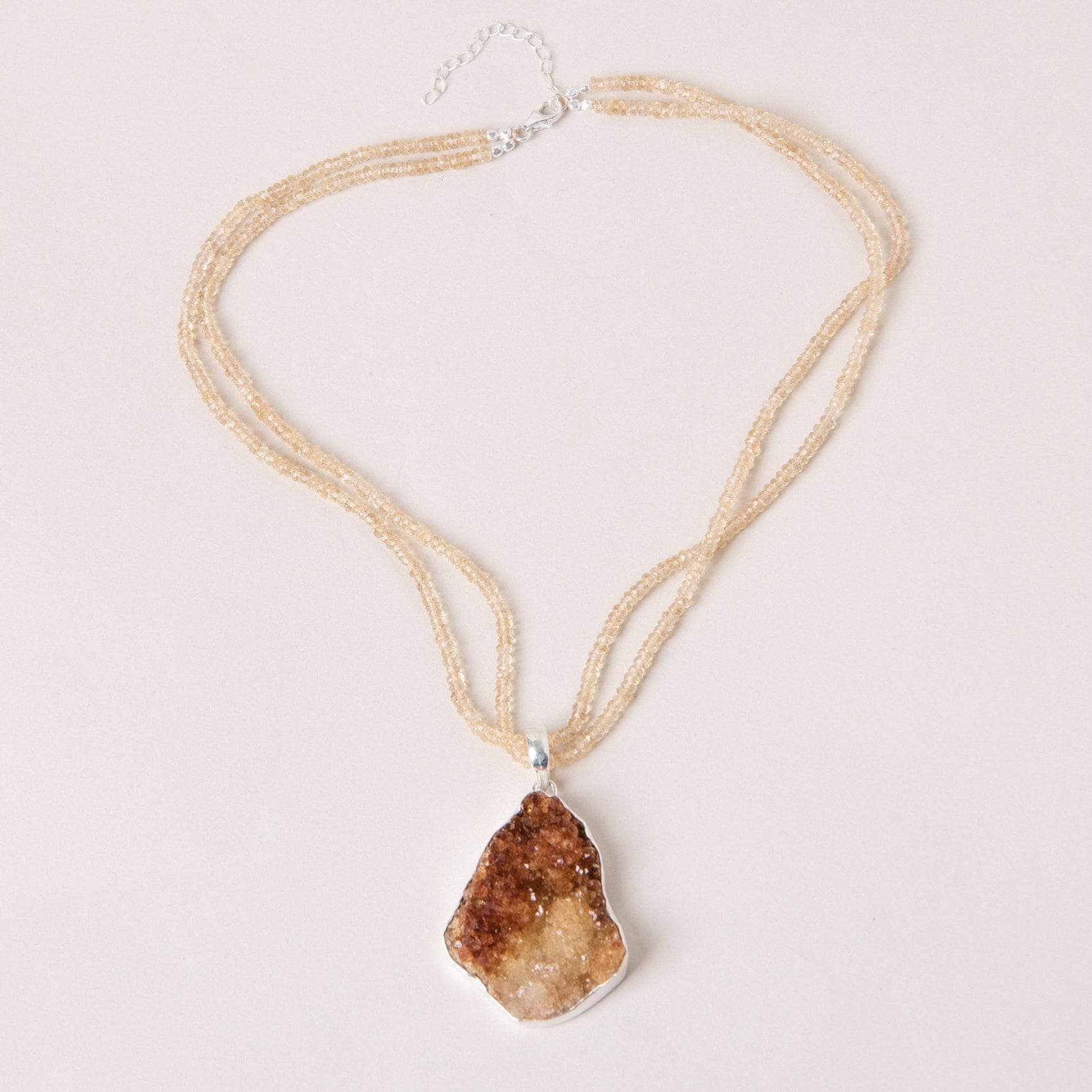 Citrine Druzy Pendant Necklace、mySite、hinf8tx79
