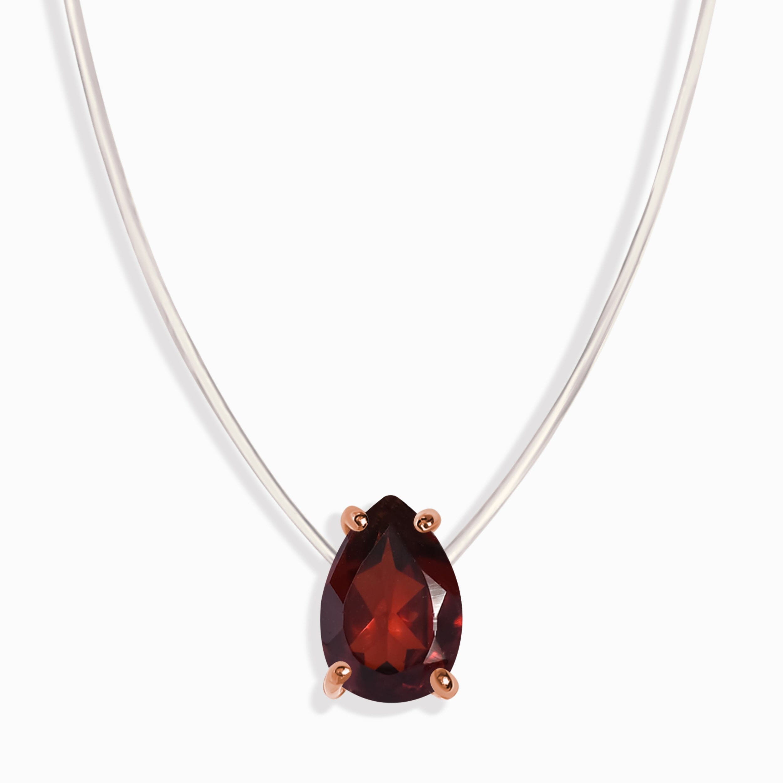 Garnet Necklace Floating Sway - January Birthstone、mySite、hinf8tx79