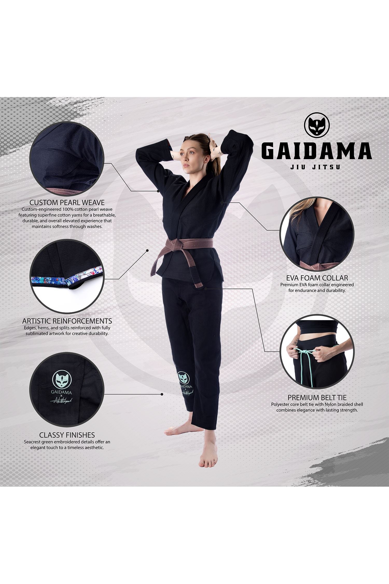 Women's Gaidama x Antoinette Wysocki Perfect Fit Jiu Jitsu Gi - Black、mySite、gigharbornorthrealestate