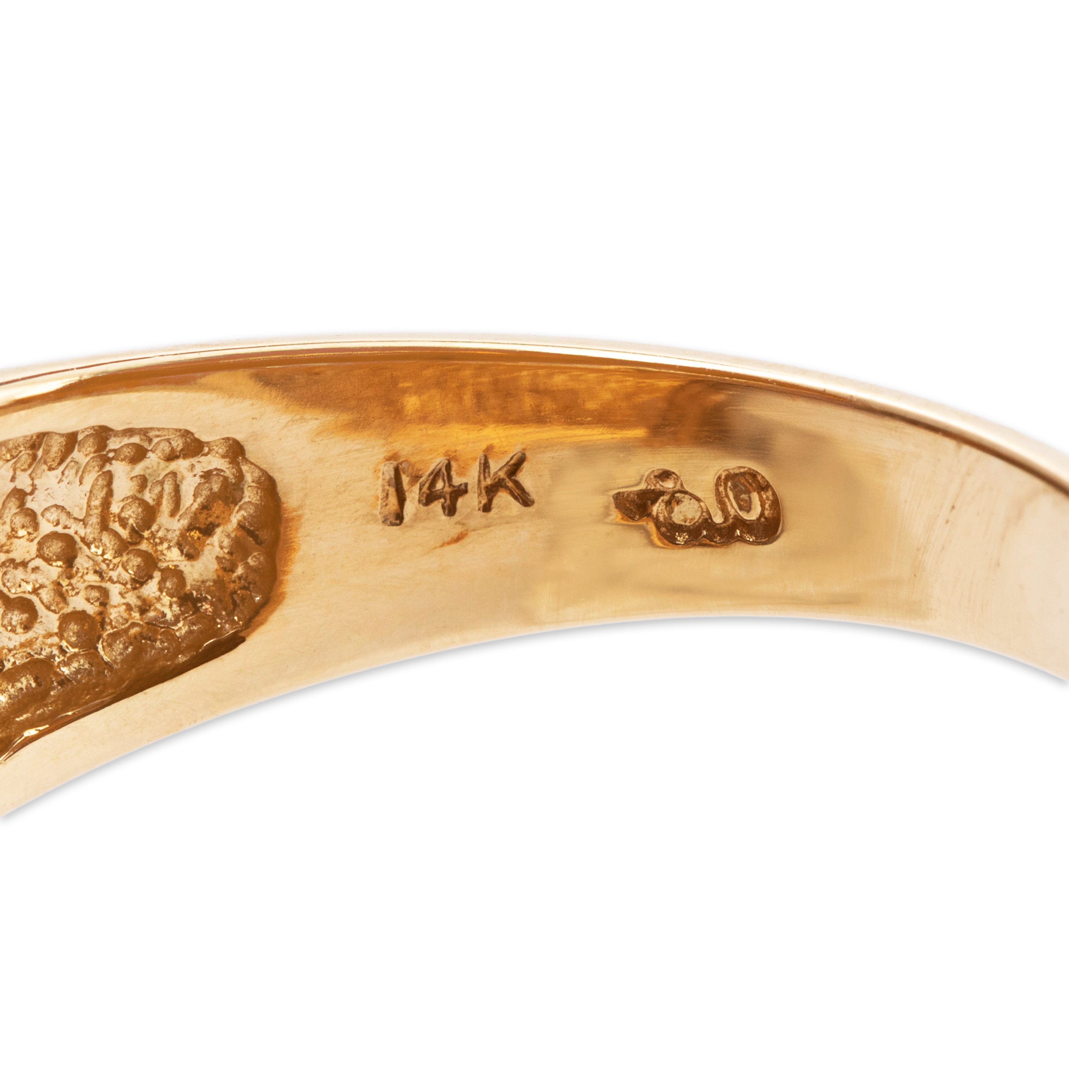 Vintage 14k Yellow Gold 1cttw Tahitian Pearl Diamond Opulent Modernist Ring 7.50、mySite、hinf8tx79