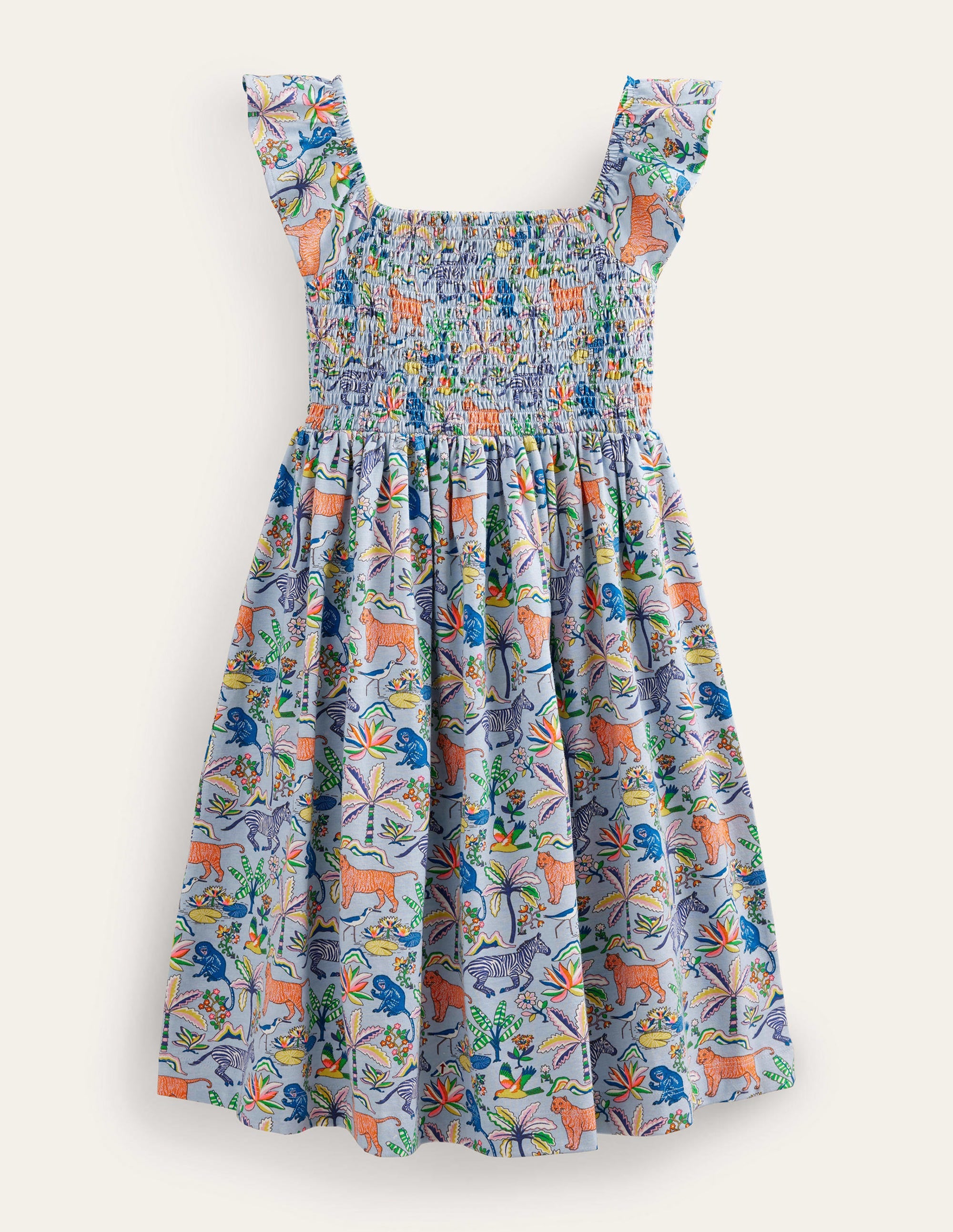  Shirred Jersey Dress-Surf Blue Tropical Garden、mySite、ashleygrahame