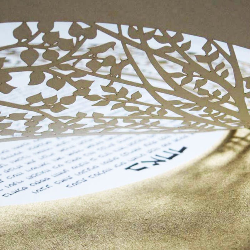  Forest Ketubah in Metallic Gold by Melanie Dankowicz、mySite、elrpsem3k