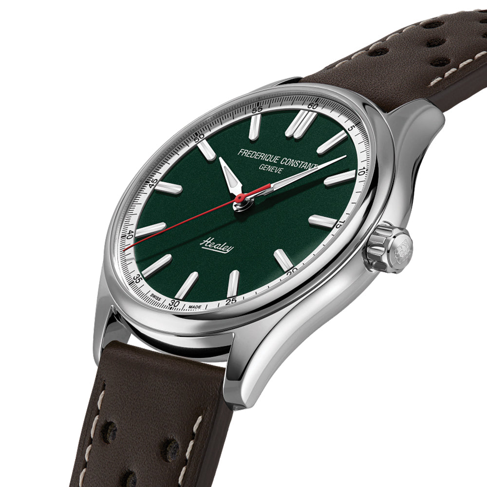 Classic Vintage Rally Healey Automatic 40mm - Green on Leather Strap、mySite、botmansion
