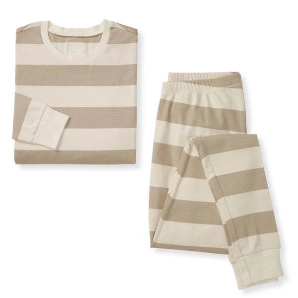 Mommy & Me Rugby Stripe Organic Cotton Pajamas - Oat、mySite、layawaytickets