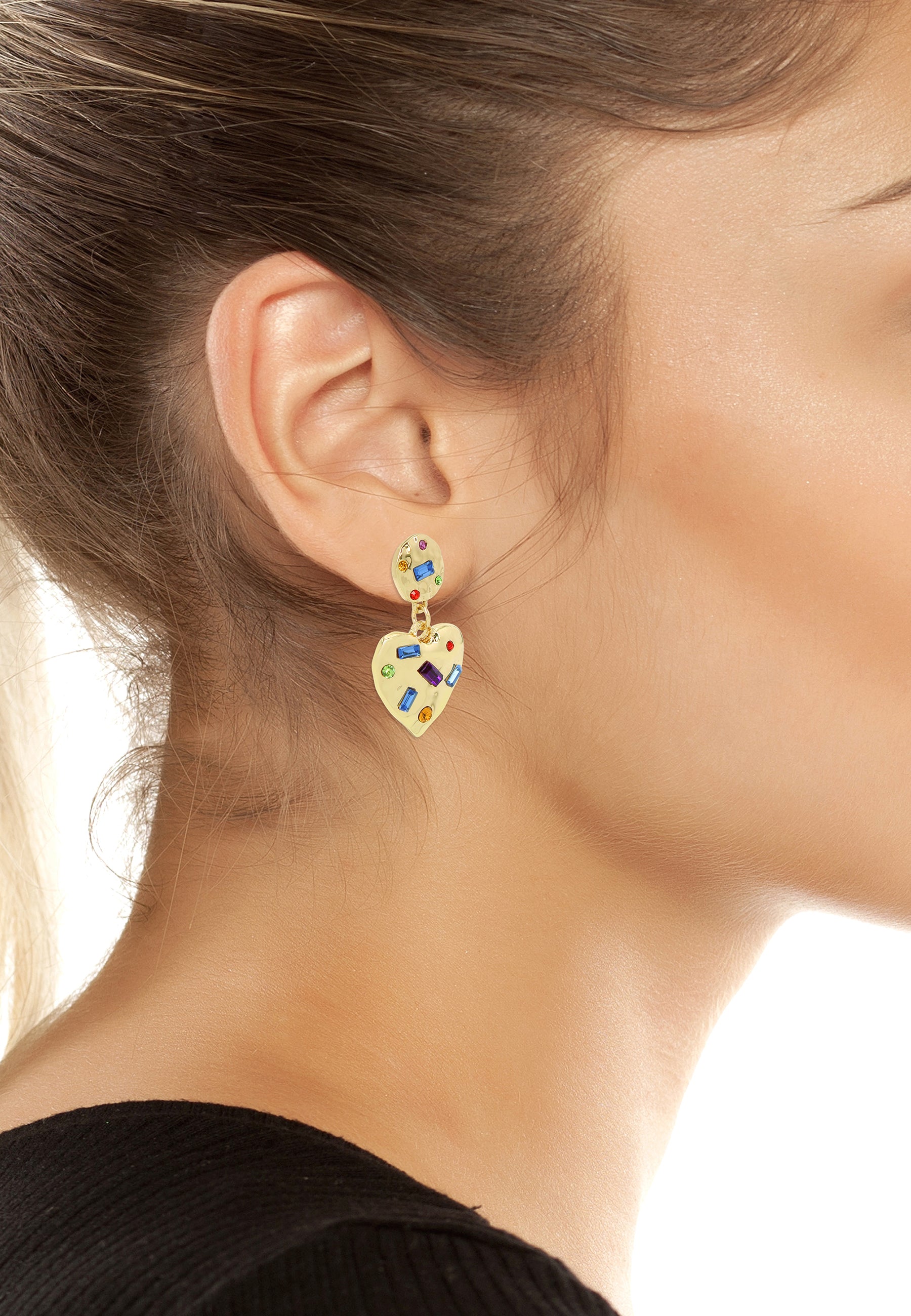 MULTI HEART EARRINGS GOLD、mySite、dreamappss