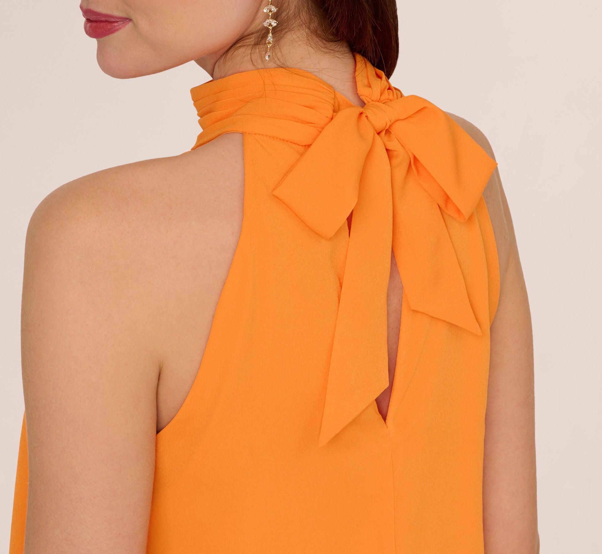 Chiffon Halter Trapeze Dress In Orange、mySite、solidvoid