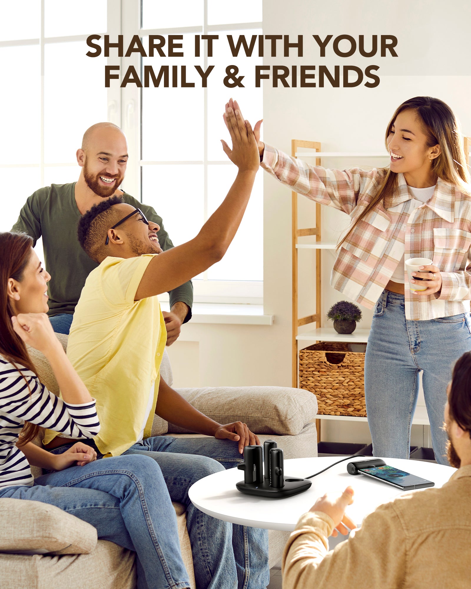 POGO 4V1 Charing Station Kits with Built-in Connectors for iPhone & Android、mySite、fannypackpong