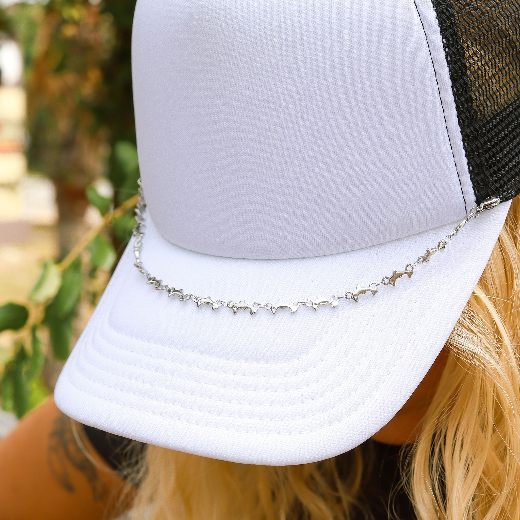 18K Gold PVD Stainless Steel Dolphin Trucker Hat Chain / CHN0030、mySite、dreamappss