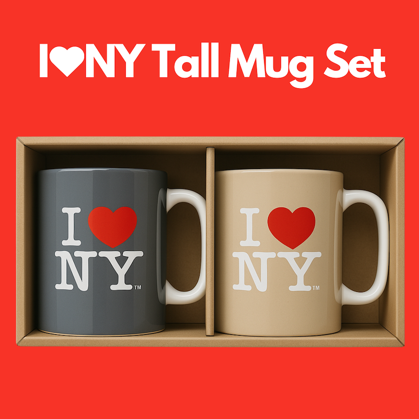 LIMITED STOCK 14oz Tall I Love NY Ceramic Mug Set (SAVE 50% OFF MSRP)、mySite、vikingsvslions
