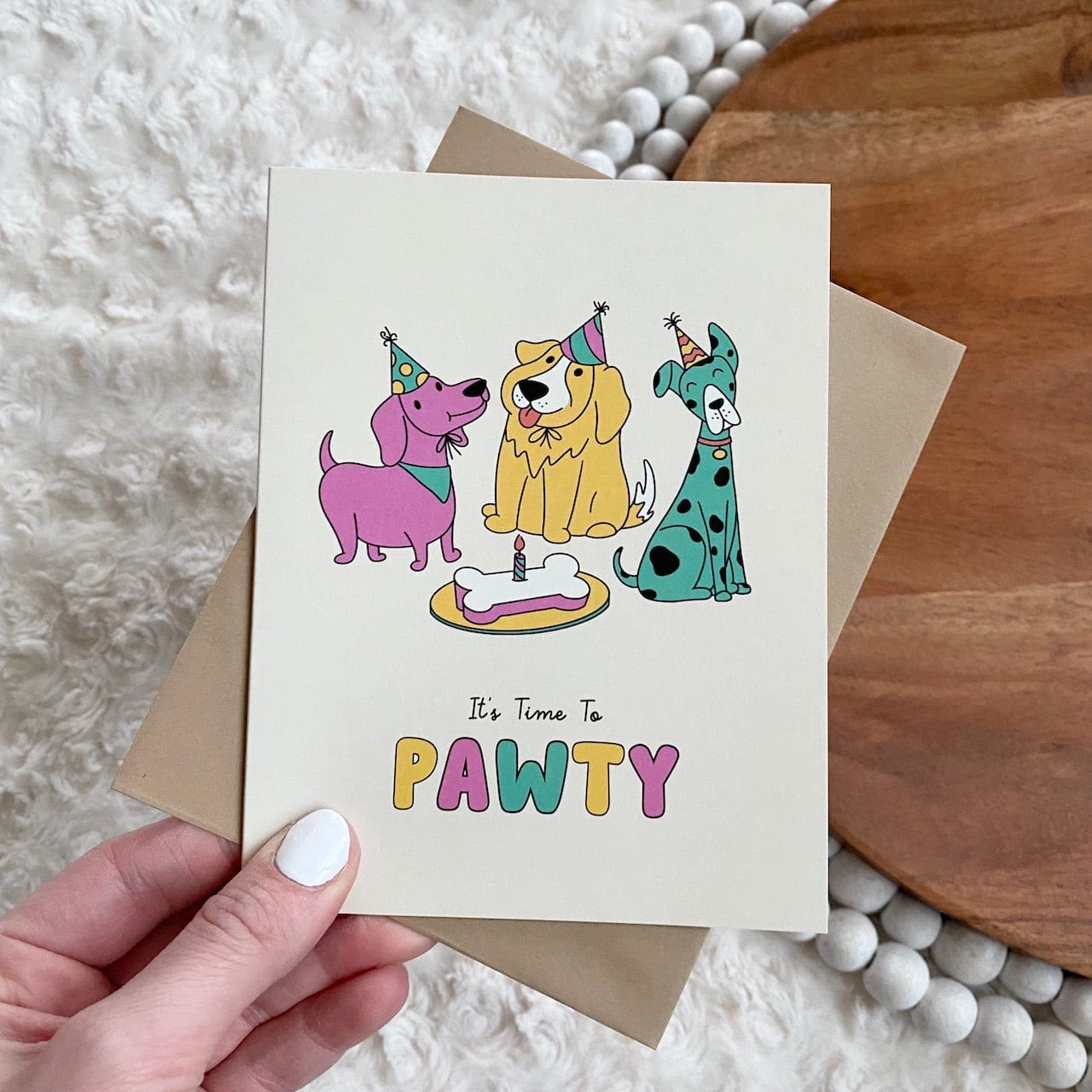  It's Time To Pawty Greeting Card、mySite、ghnorth