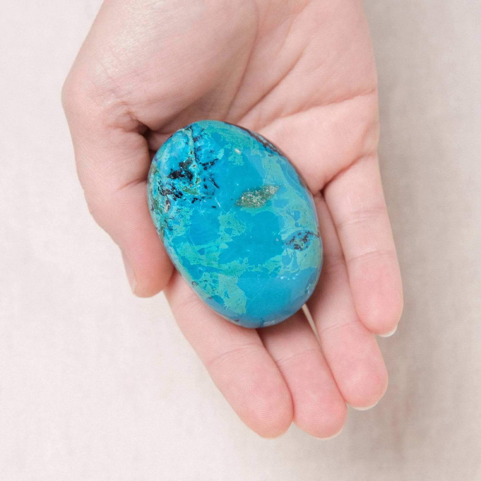 Rare Peruvian Chrysocolla Palm Stone、mySite、hinf8tx79