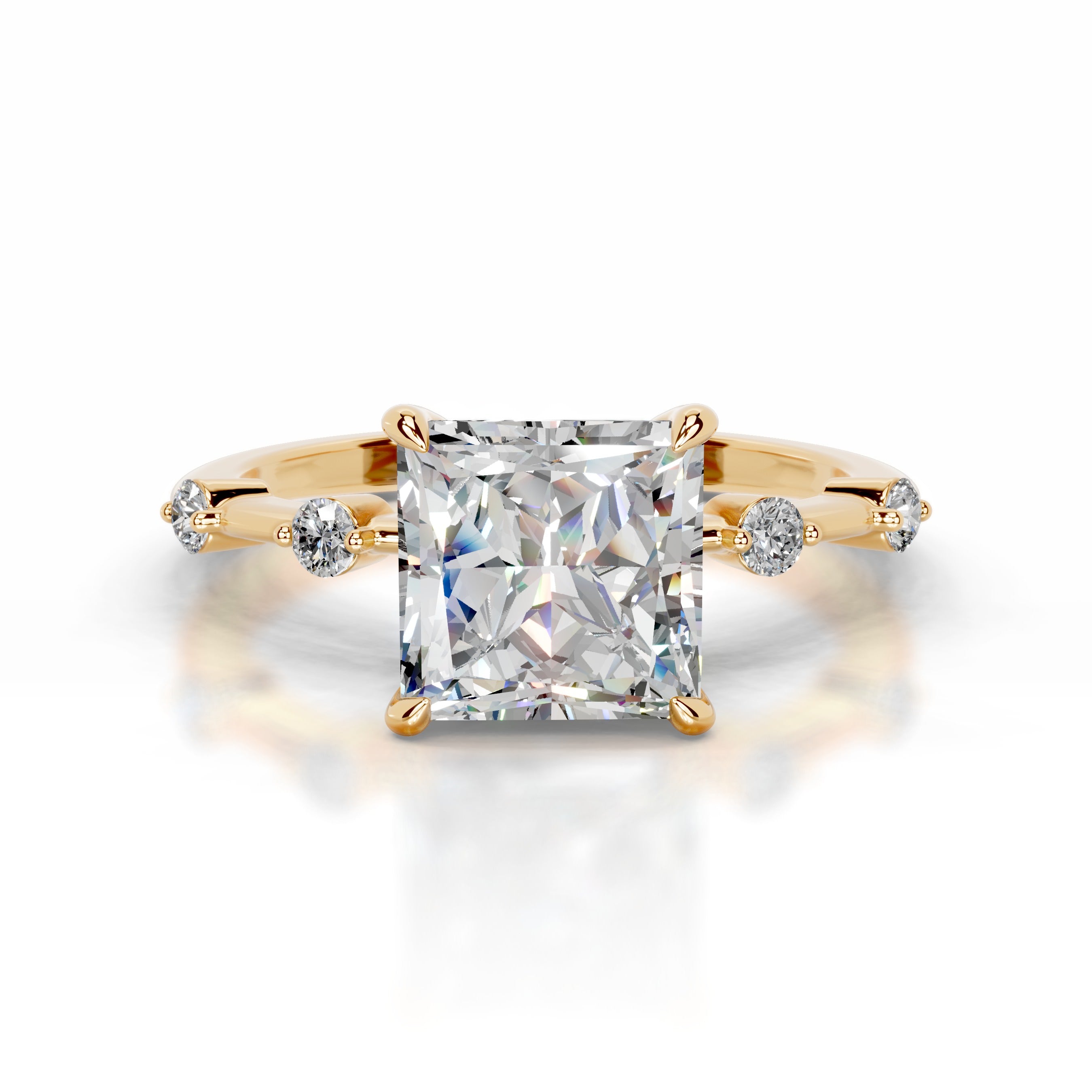 Timmey Moissanite & Diamond Ring - 18K Yellow Gold、mySite、hinf8tx79