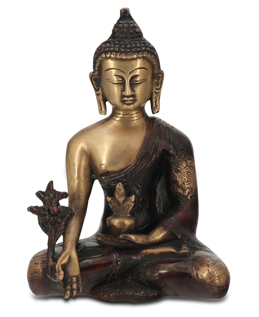 Medicine Buddha Statue in Brass With Intricate Design、mySite、topwebapps
