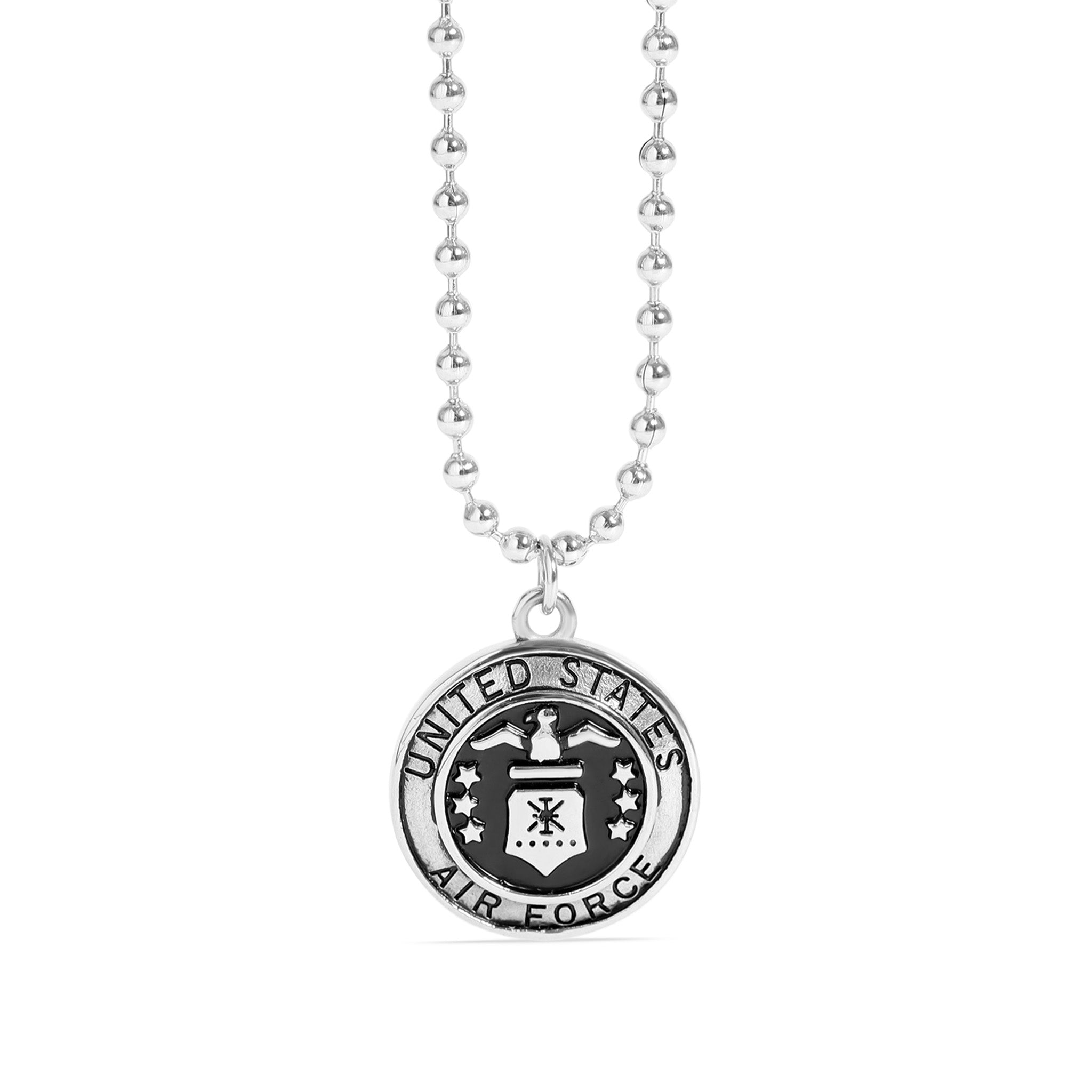 Stainless Steel United States Air Force Polished Pendant on Ball Chain / CHJ4074、mySite、dreamappss