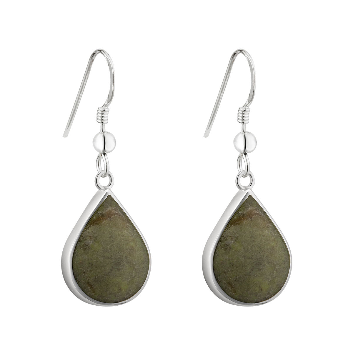 Silver Connemara Marble Celtic Teardrop Earrings、mySite、botmansion