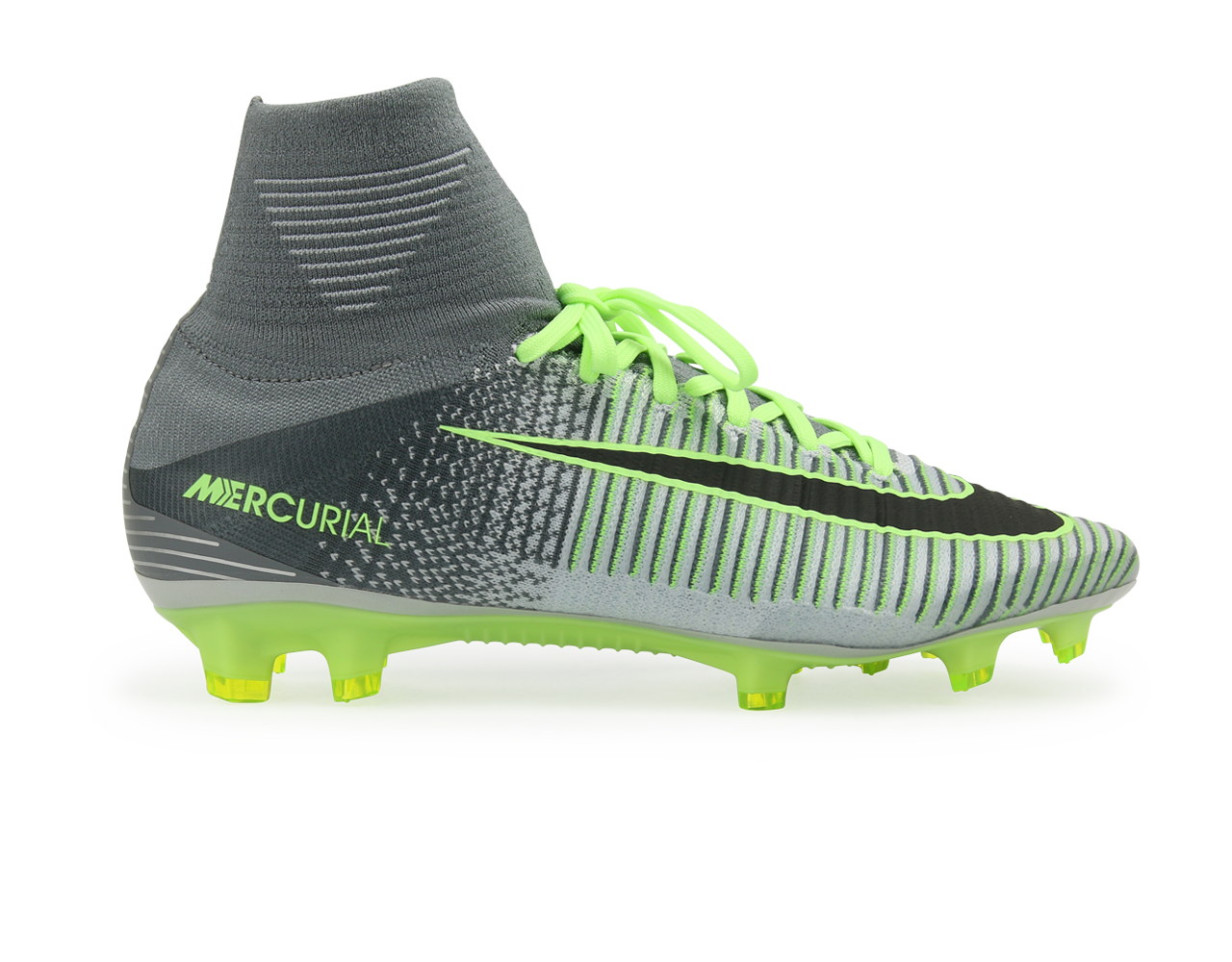 Nike Men's Mercurial Superfly V FG Pure Platinum/Black/Ghost Green、mySite、noshort