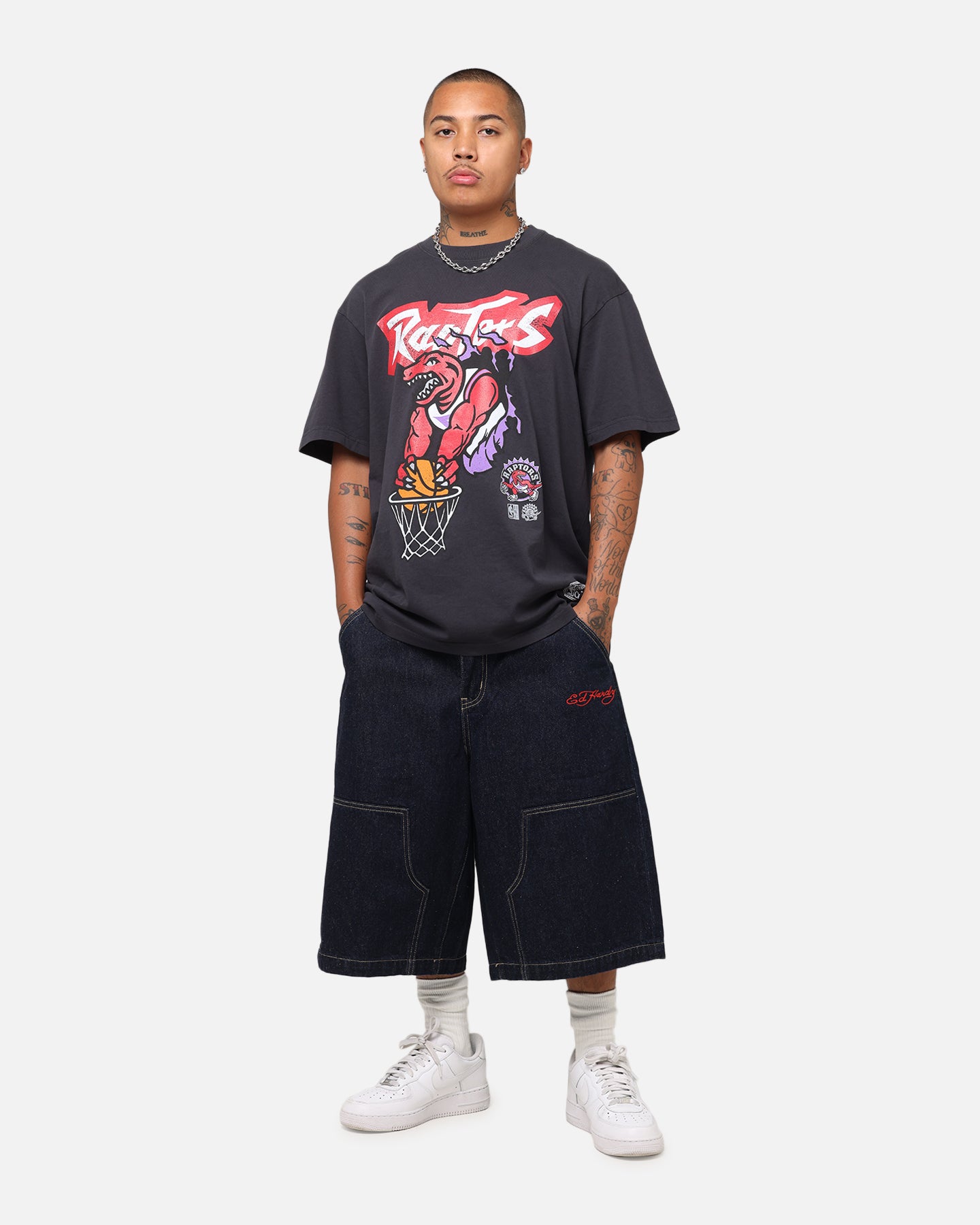 Mitchell & Ness Toronto Raptors T-Shirt Faded Black、mySite、zt4zffjzw