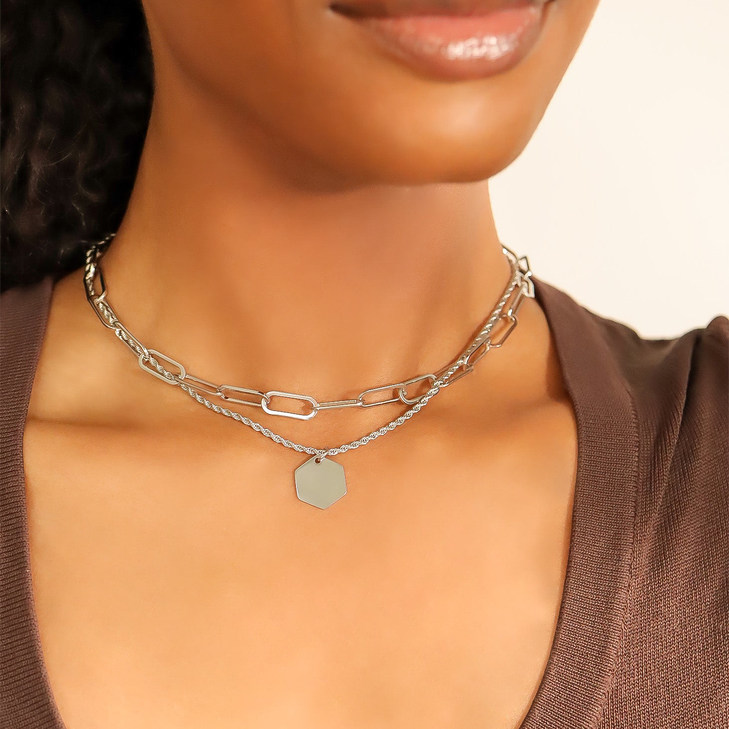 Stainless Steel Blank Hexagon Pendant / SBB0238、mySite、dreamappss