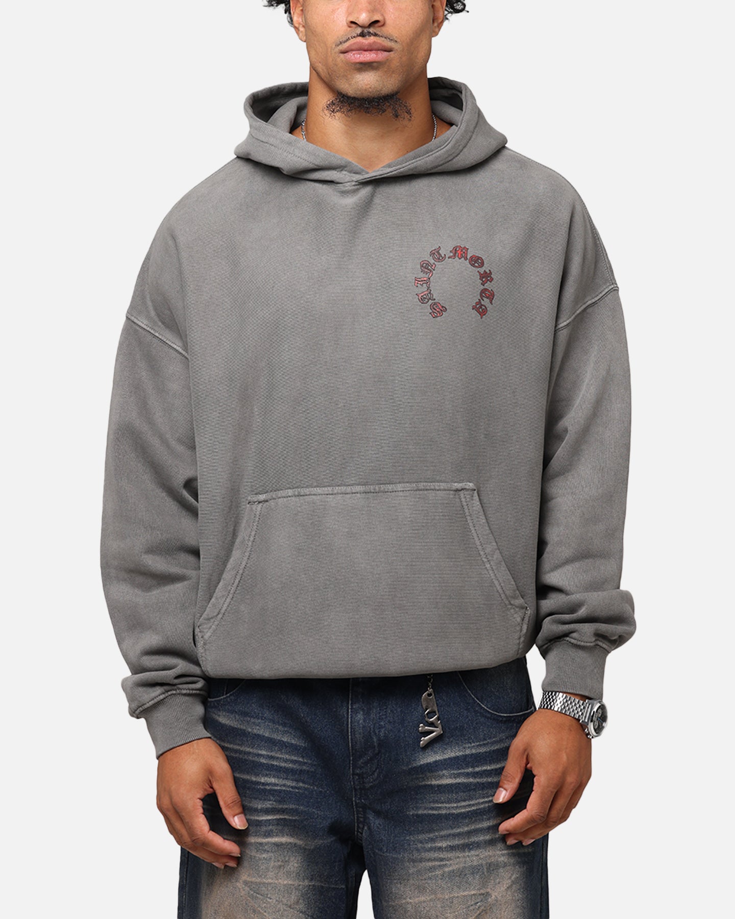 Saint Morta Worldwide Boxy Hoodie Washed Charcoal、mySite、zt4zffjzw