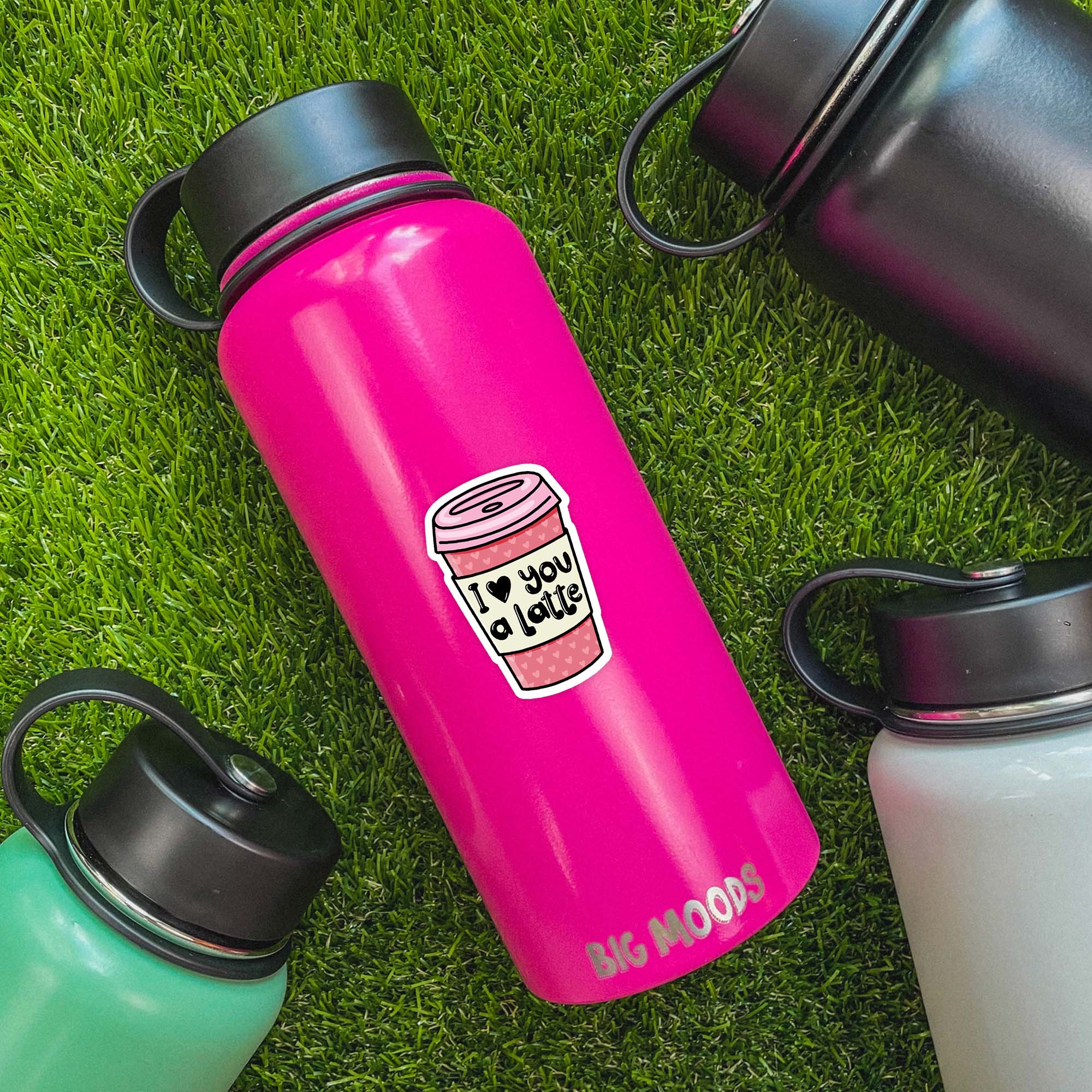  I Love You A Latte Coffee Cup Sticker、mySite、ghnorth