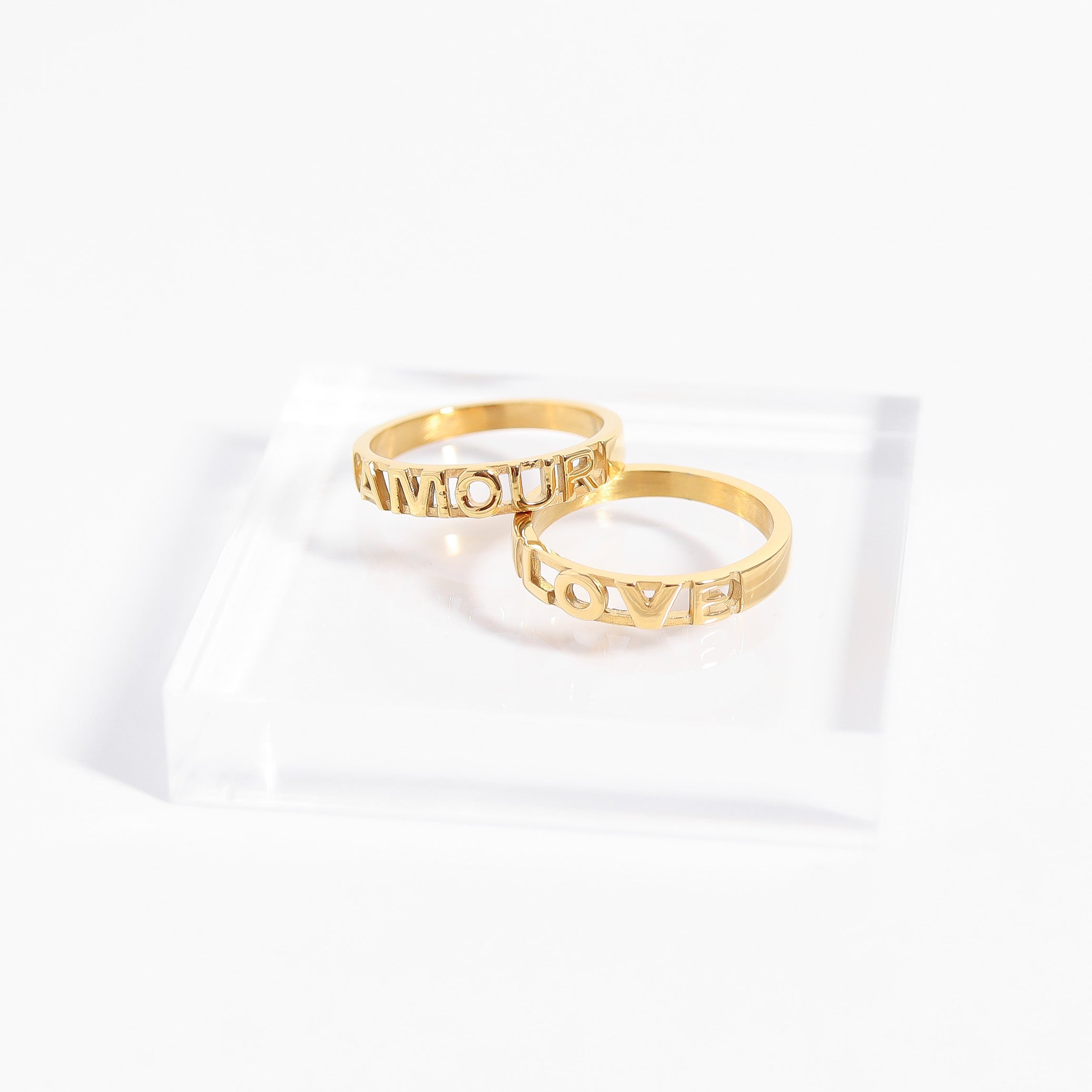 18K Gold PVD Stainless Steel Amour Stacking Ring / KSS0009、mySite、dreamappss