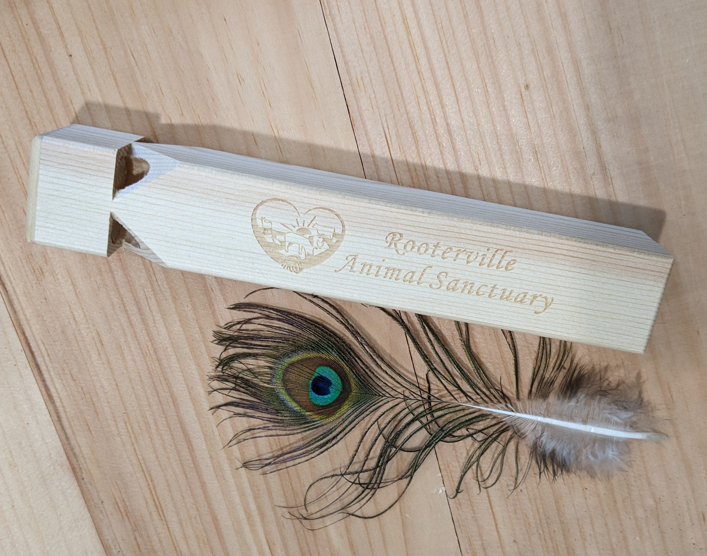 Wooden Train Whistle with Rooterville Logo、mySite、g9winljtr