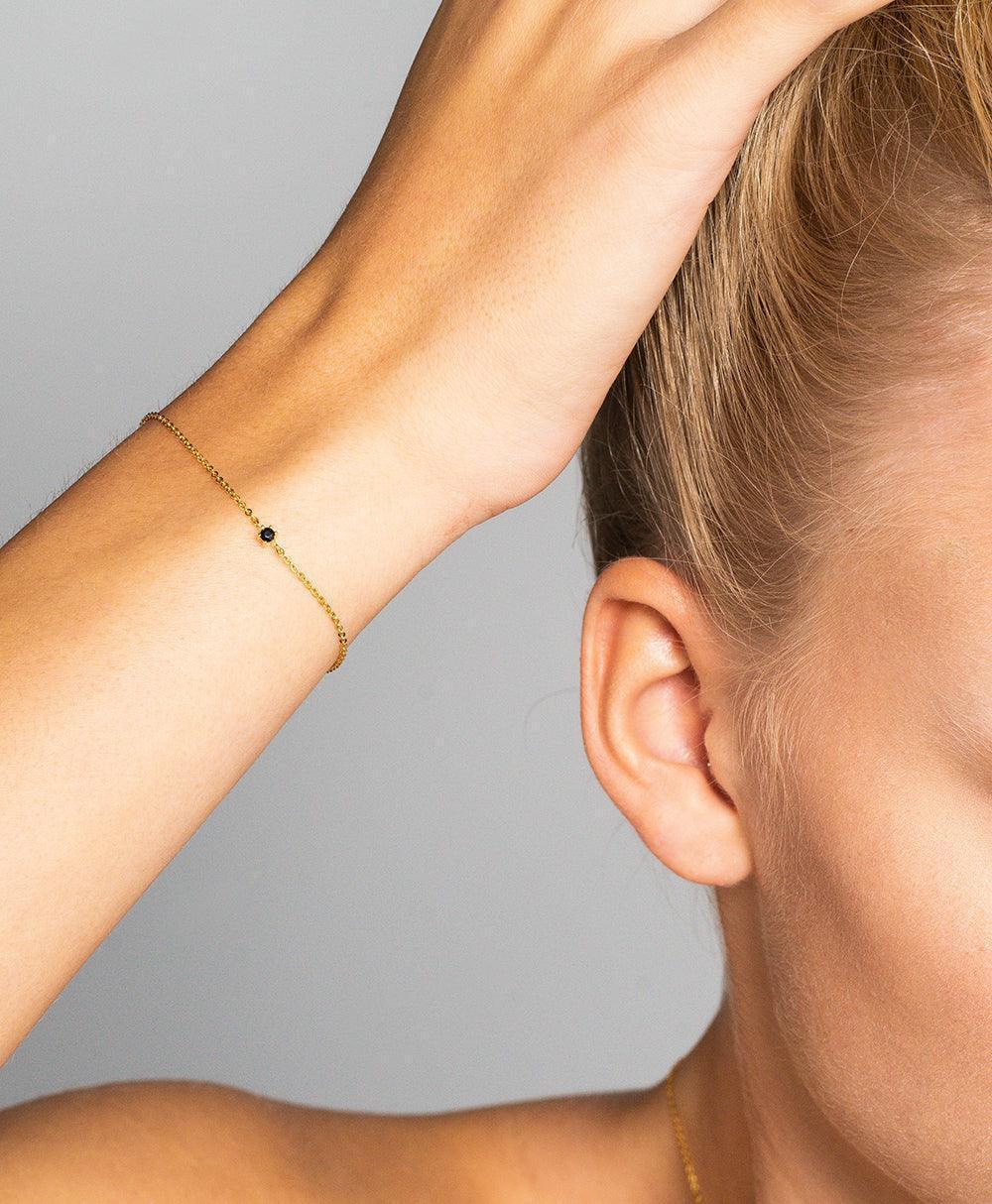  Rosa Bracelet Black 18ct Gold Plated