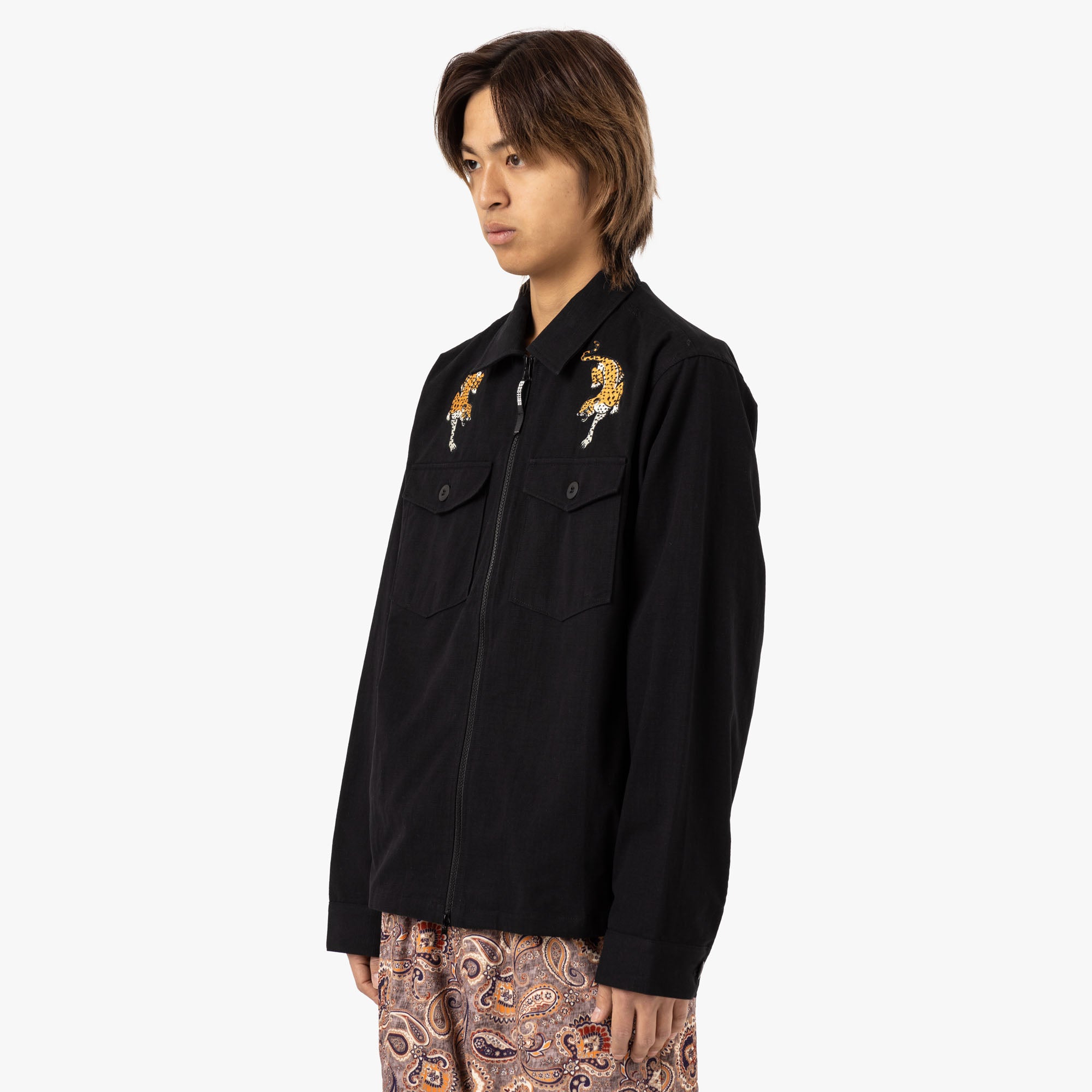  Brother Brother Military Souvenir Zip Shirt / Black、mySite、merchandisen