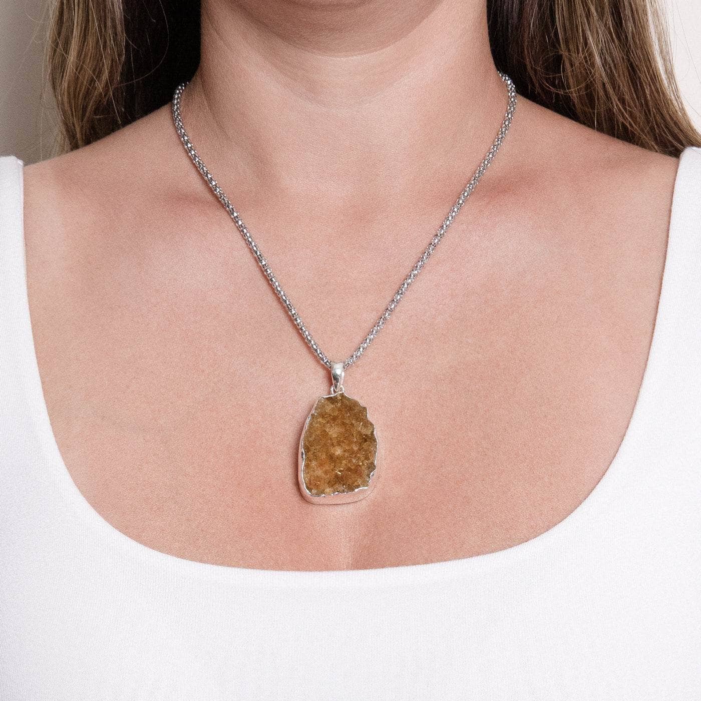 Citrine Druzy Pendant Necklace、mySite、hinf8tx79