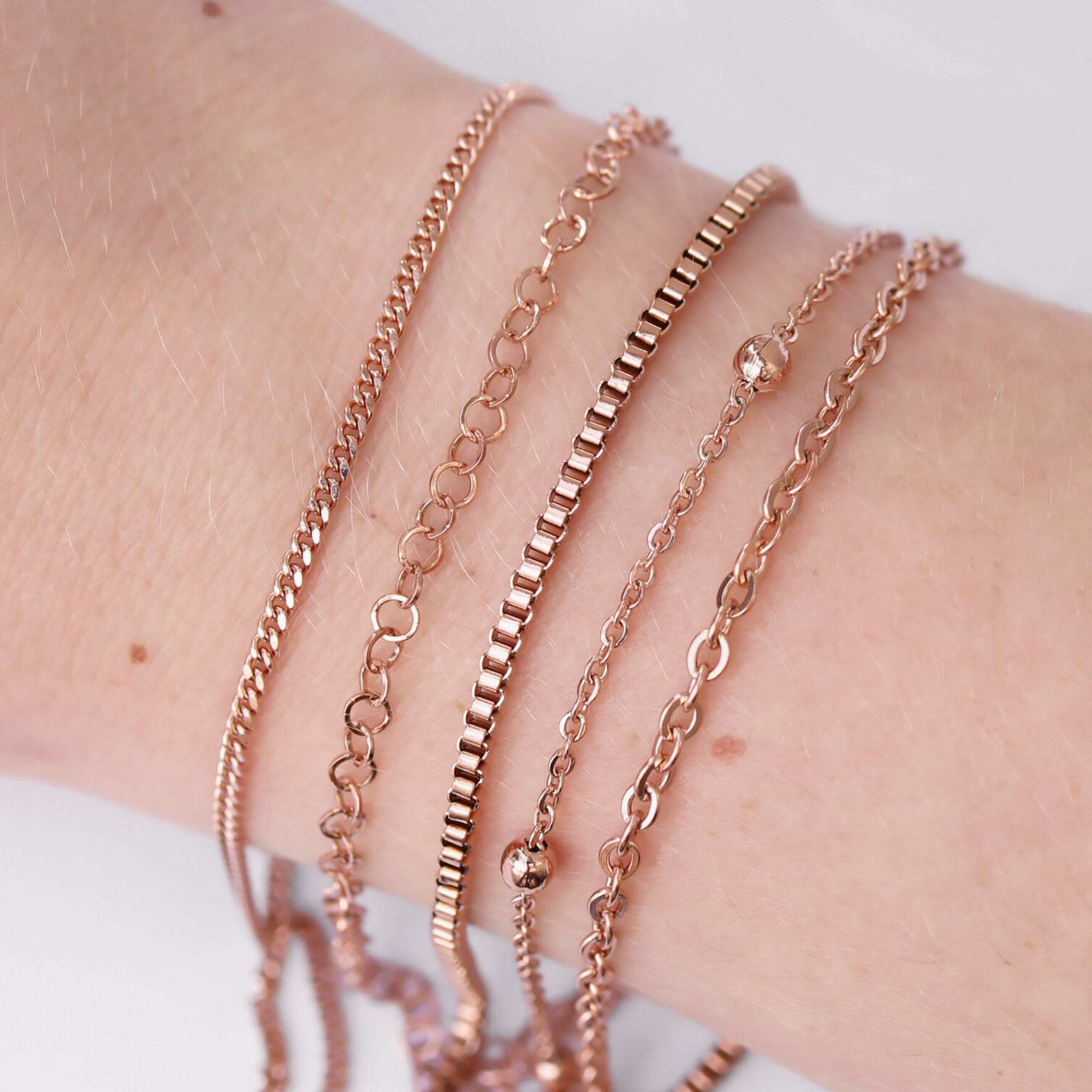 Permanent Jewelry Stainless Steel Chain Starter Kit - 5 Chain Style Pack、mySite、dreamappss