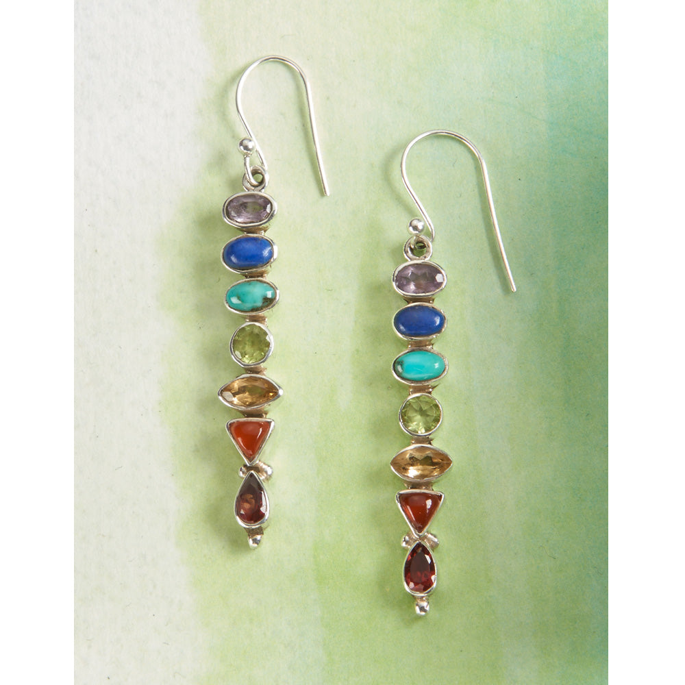 Sterling Silver Chakra Earrings、mySite、topwebapps