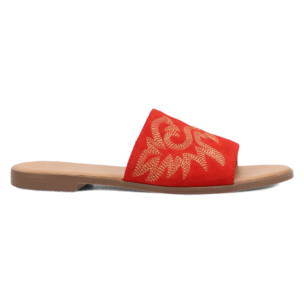 Lasso Embroidered Slide Flat Sandals、mySite、gtrtttuynbv